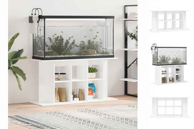 vidaXL Aquariumunterschrank Aquariumständer Hochglanz-Weiß 120x40x60 cm Holzwerkstoff Aquarium Unt