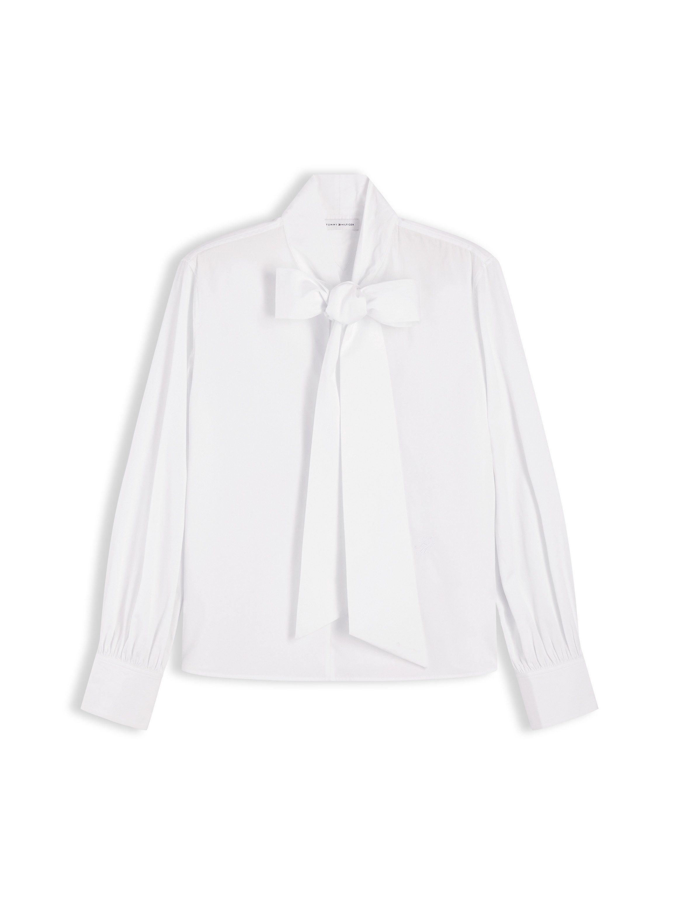 Tommy Hilfiger Langarmbluse POPLIN BOW TIE LS SHIRT Baumwolle – Bild 5 von 5