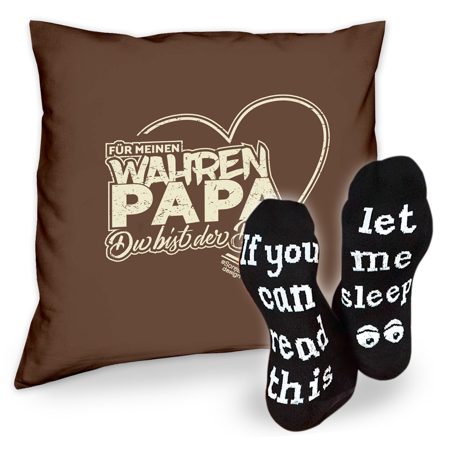 Socken braun Geburtstag Sleep, Sprüche Geschenke Vatertag meinen Kissen wahren Dekokissen Papa & Soreso® Für Weihnachten