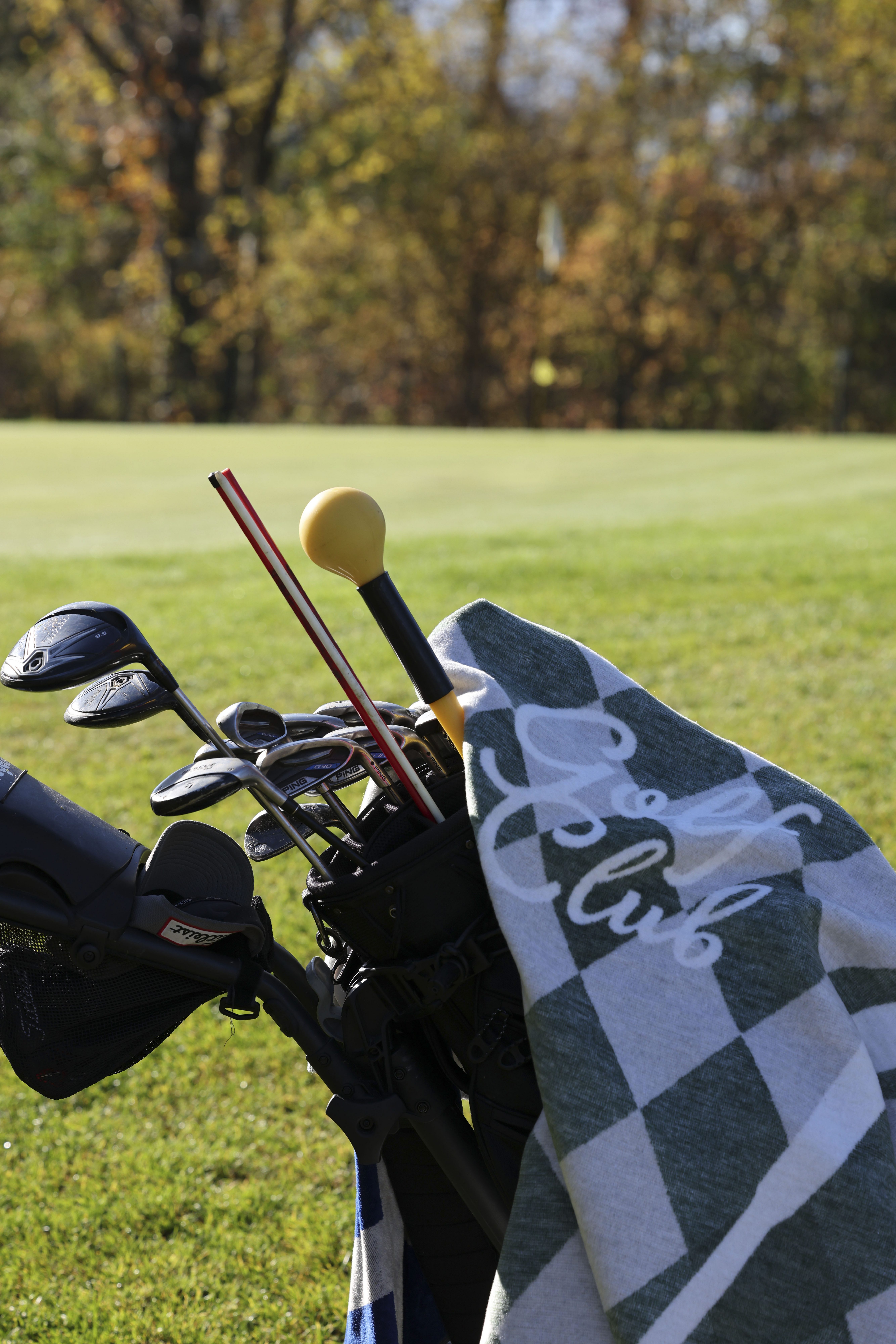Wohndecke GOLF, PAD, Made in Europe, Wendefunktion, kariert, Motiv Golfschläger, 150x200 cm