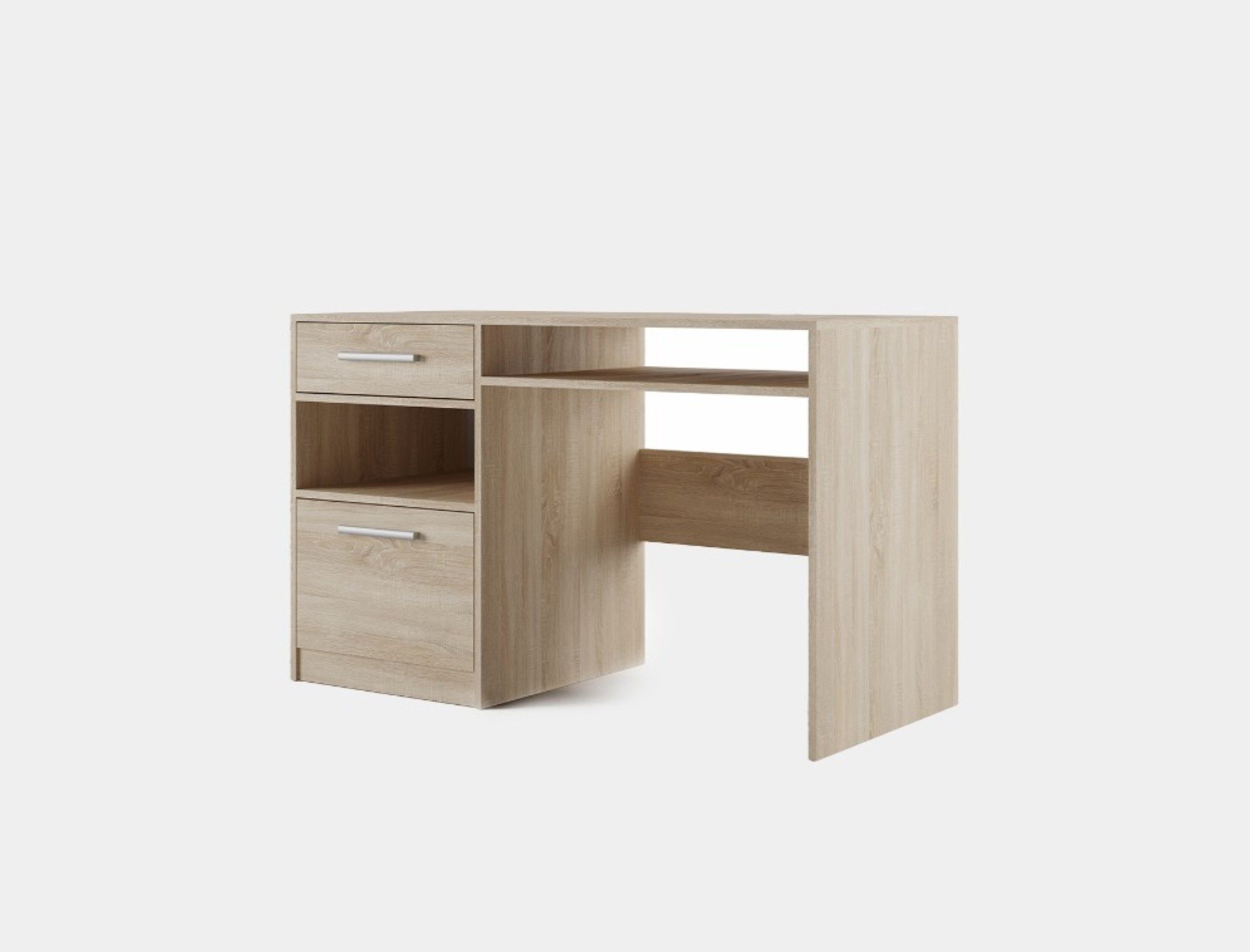 Masseno Schreibtisch ELISE 125 x 82 cm mit 1 Schubladen und 1 Türen Eiche Sonoma