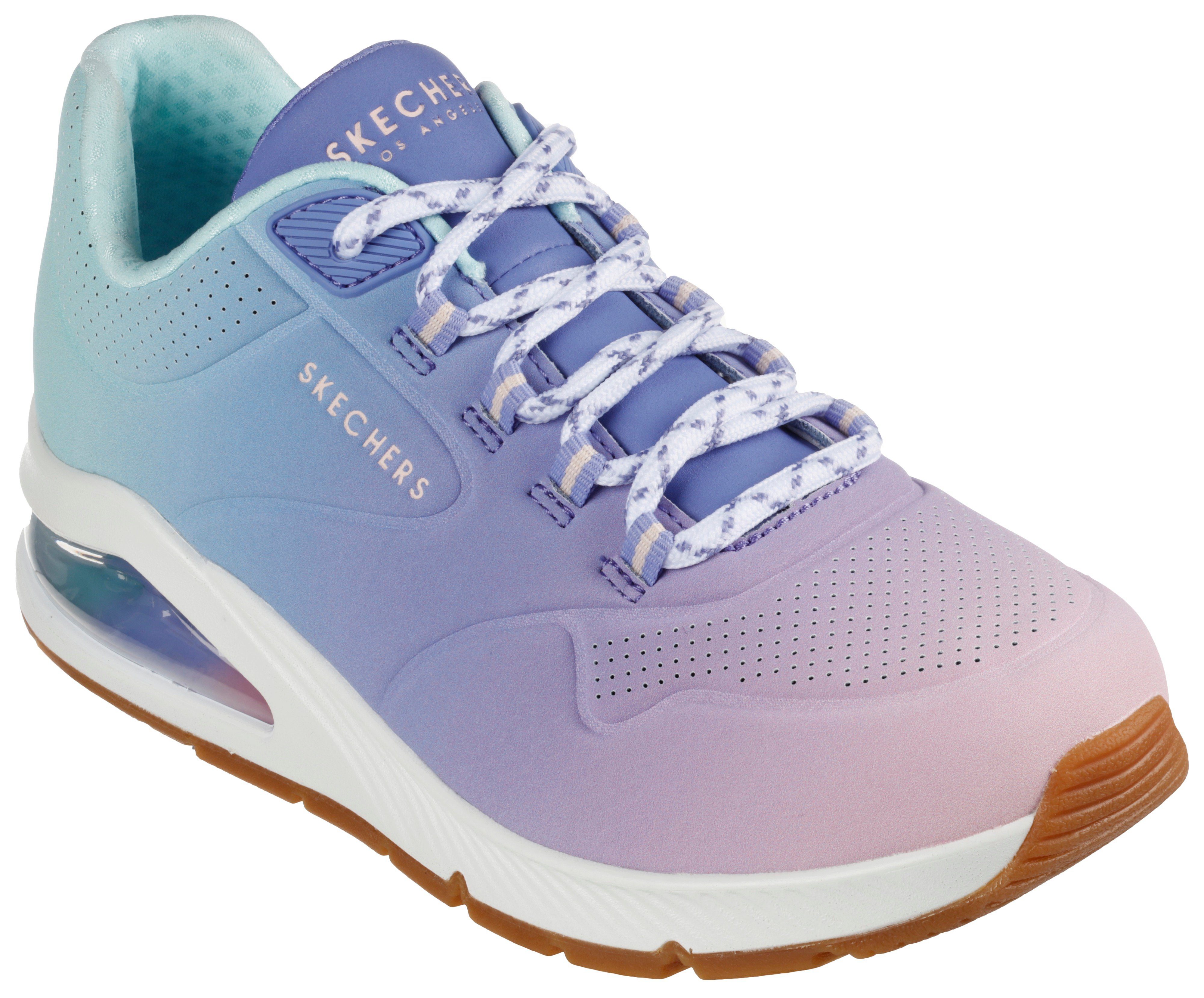 2 Sneaker UNO leuchtender AWAY Skechers OMBRE in blau kombiniert Farbkombi