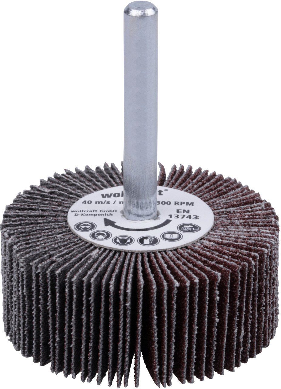 Thumbnail - Wolfcraft Schleifaufsatz Wolfcraft Fächerschleifer K80 Ø 50 x 20 mm Schaft