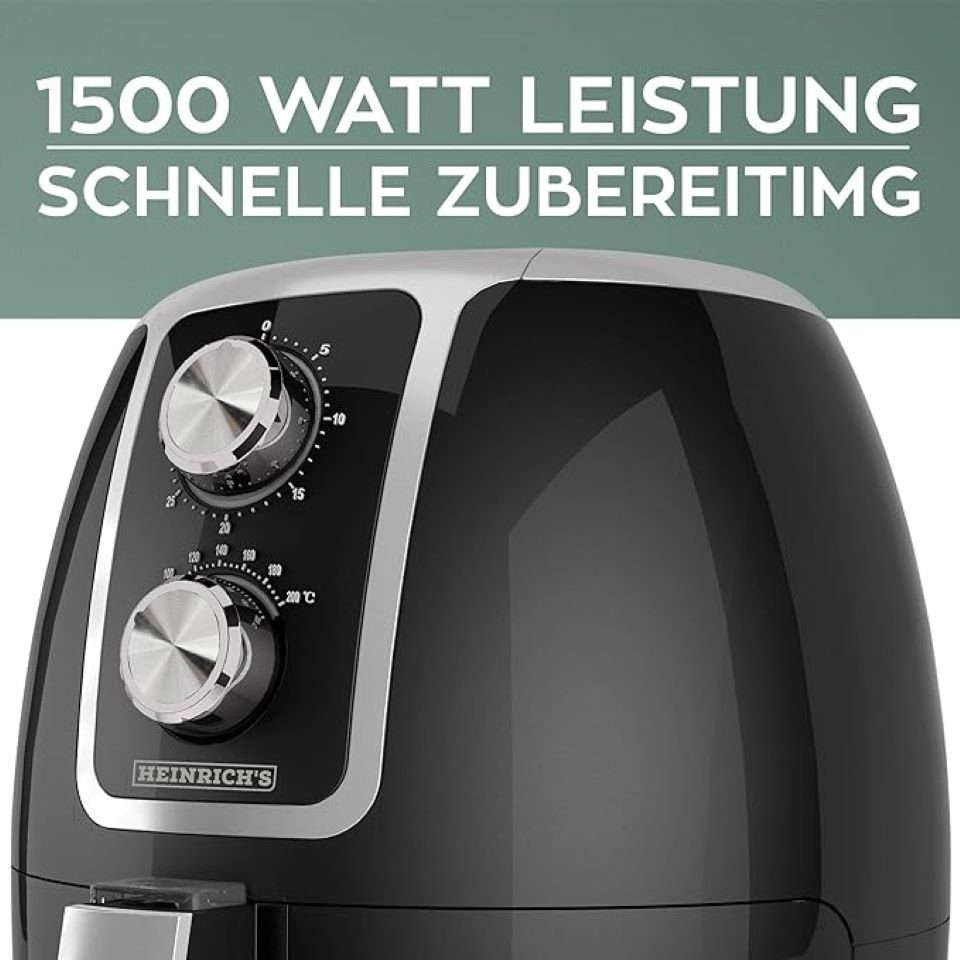 Heinrich´s Heißluftfritteuse, 1500,00 W, Air fryer,Luftfritteuse,Timerfunktion,Fritteuse