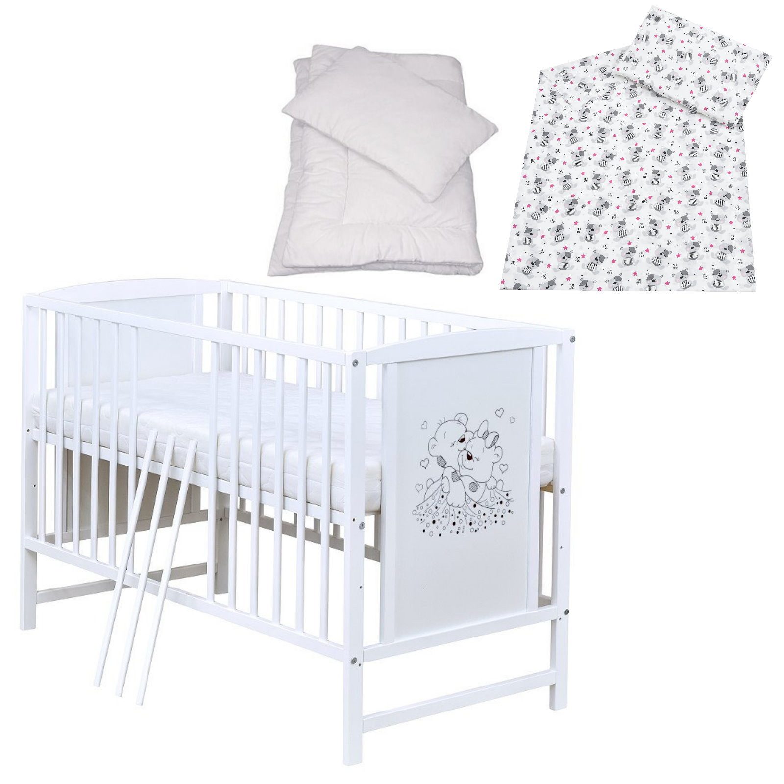 Baby-Delux Komplettbett Babybett Mia Komplettset, 7-tlg., Kinderbett 60x120 günstig online kaufen