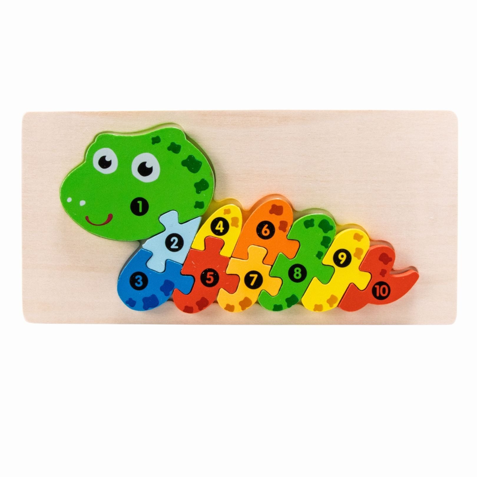 GICO Steckpuzzle Holzpuzzle Raupe mit Zahlen von 1 bis 10- 3912, Puzzleteile