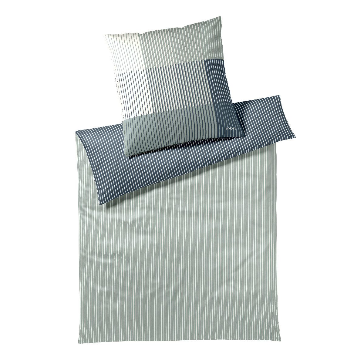 JOOP! Bettwäsche JOOP! Comfort Satin Bettwäsche Divided 4113-4 salbei Streifen 135x200, Comfort Satin, 2 teilig, Mit Reißverschluss