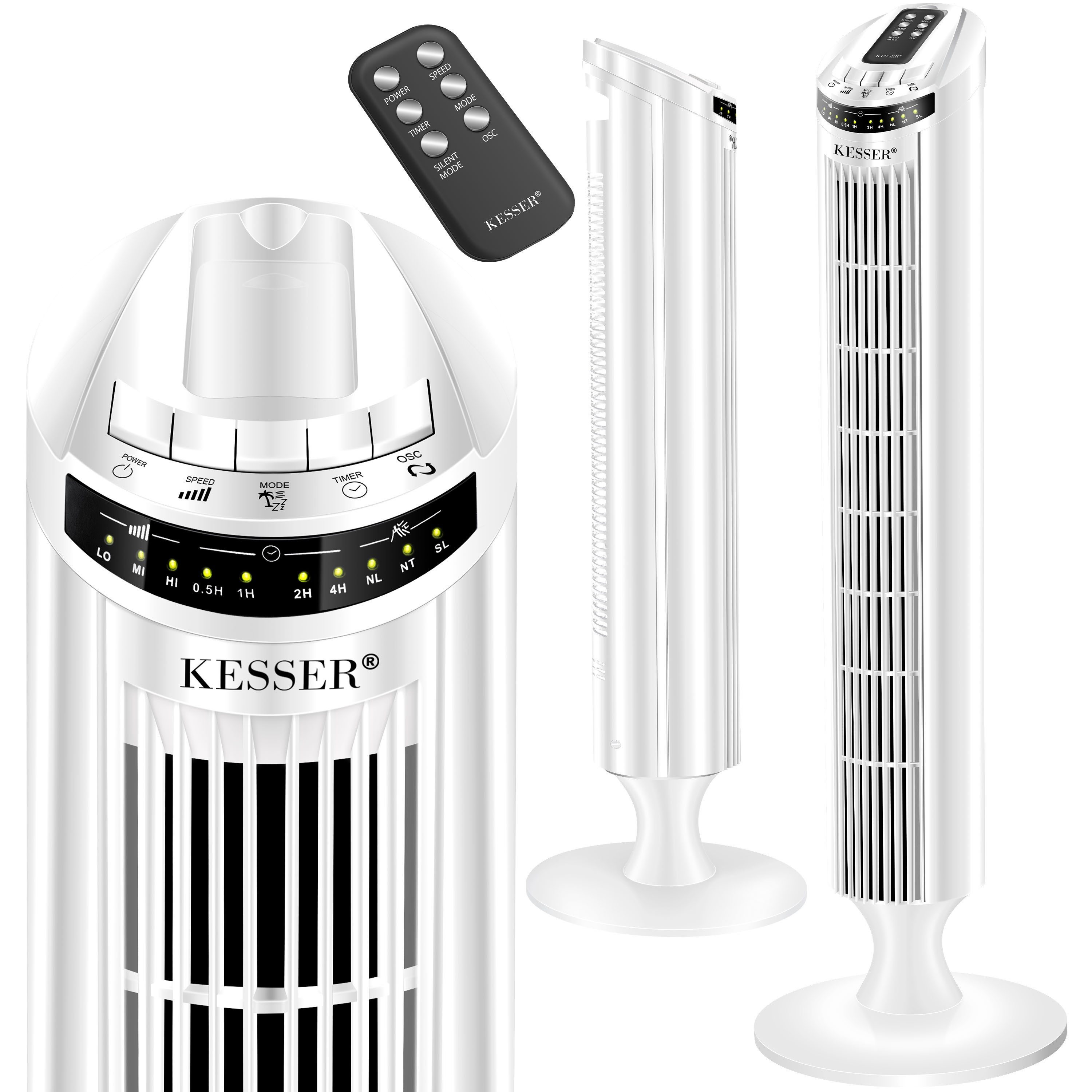 KESSER Turmventilator, Turmventilator FERNBEDIENUNG Ventilator LED Display