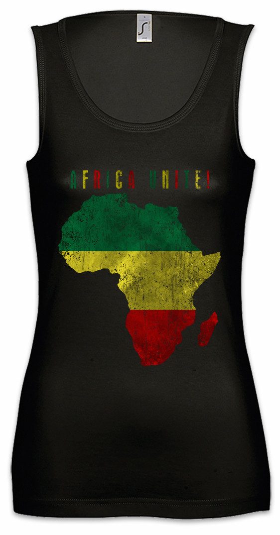 Tanktop Africa Unite Ärmelloses Damen T-Shirt Reggae Music Jah Babylon Musik