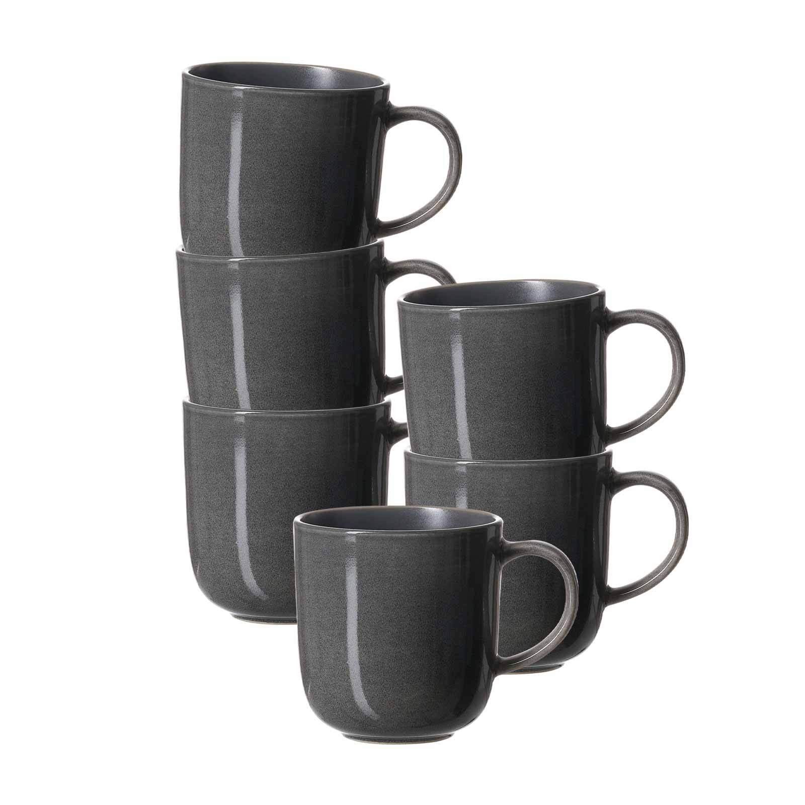 Ritzenhoff & Breker Becher Toledo Kaffeebecher 400 ml 6er Set, 6-tlg., Steinzeug