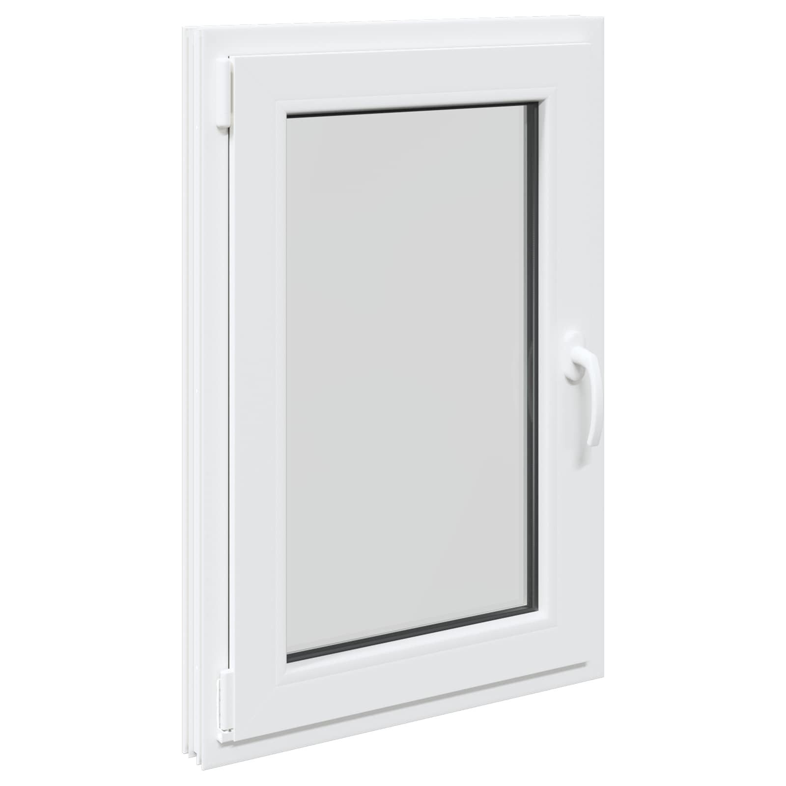 vidaXL Fenster Kellerfenster RISOR 60 x 80 cm PVC und Glas Weiß, (1 St)