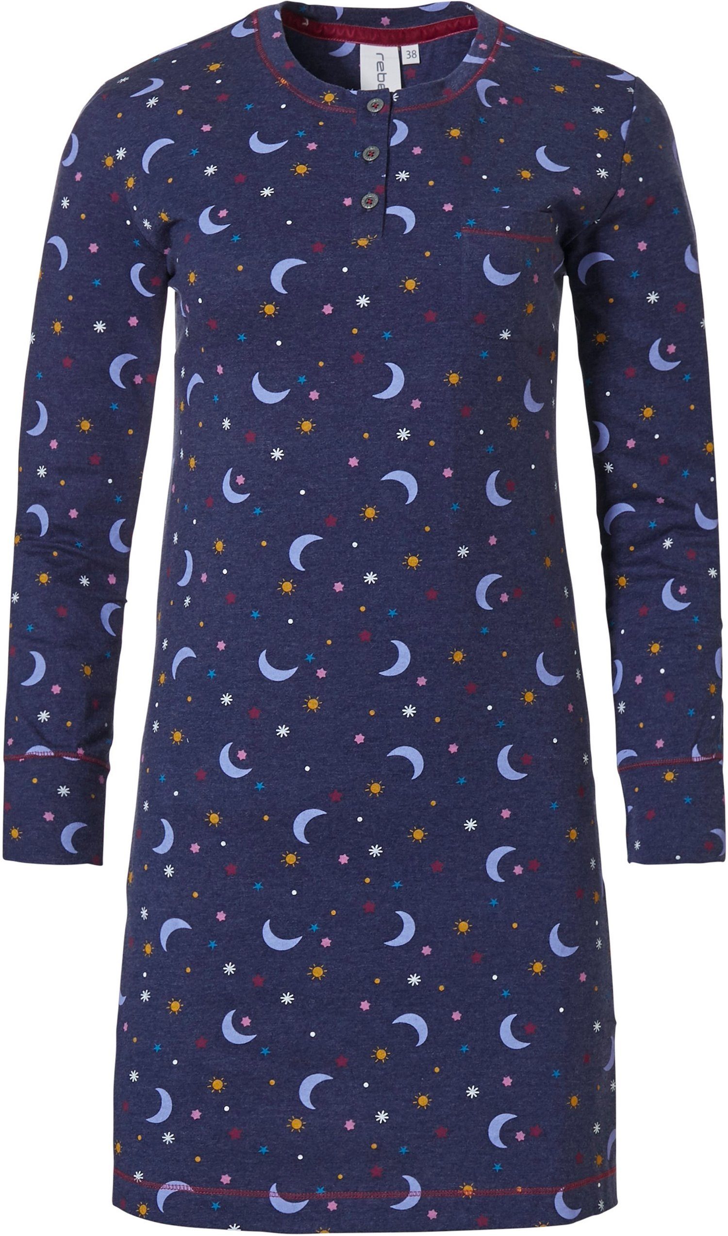 Rebelle Nachthemd Damen Nachthemd mit Mond und Sternen (1-tlg) Modisch günstig online kaufen