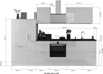 RESPEKTA Küche Elisabeth, vormontiert, inkl. E-Geräte, Breite 310 cm