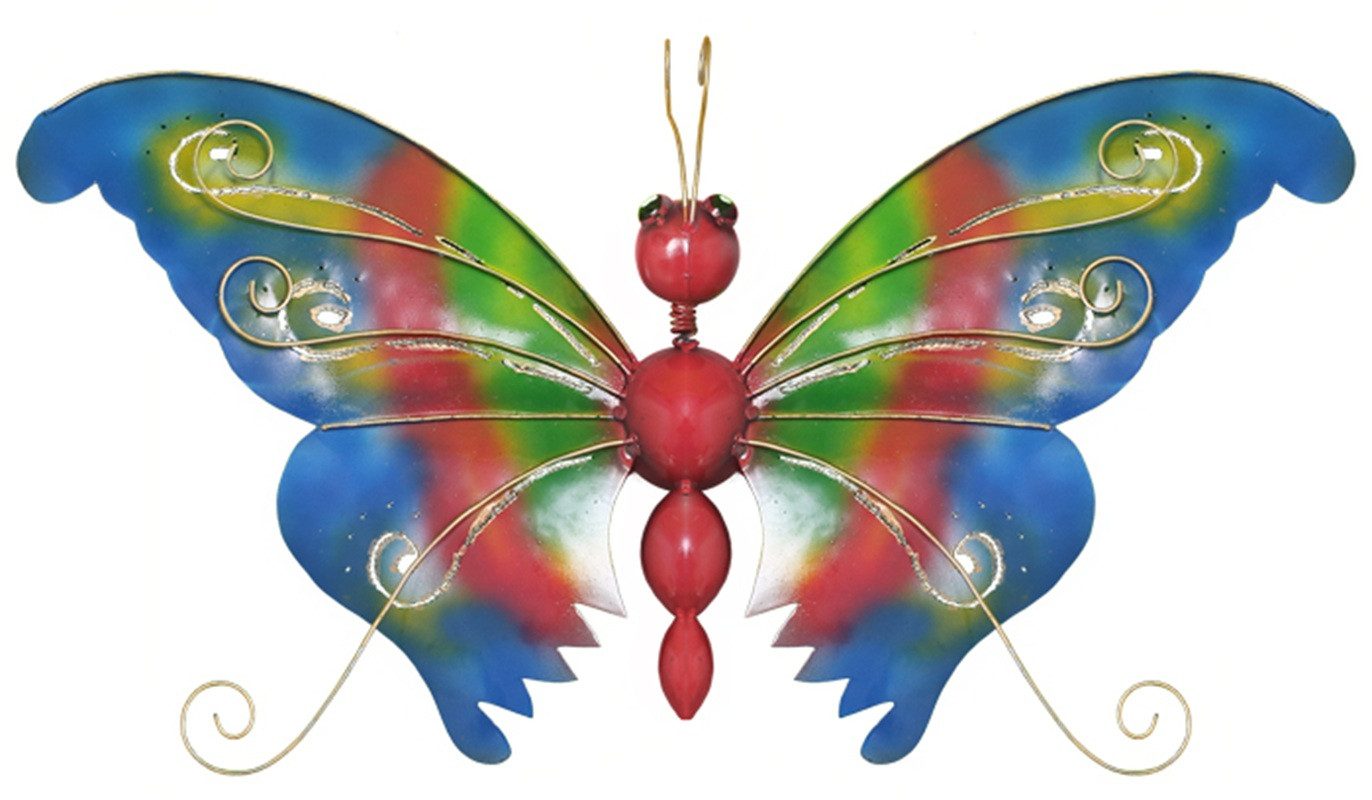 WORU Wanddekoobjekt Schmetterling aus Metall – handgefertigt, bunt, 50–80 cm
