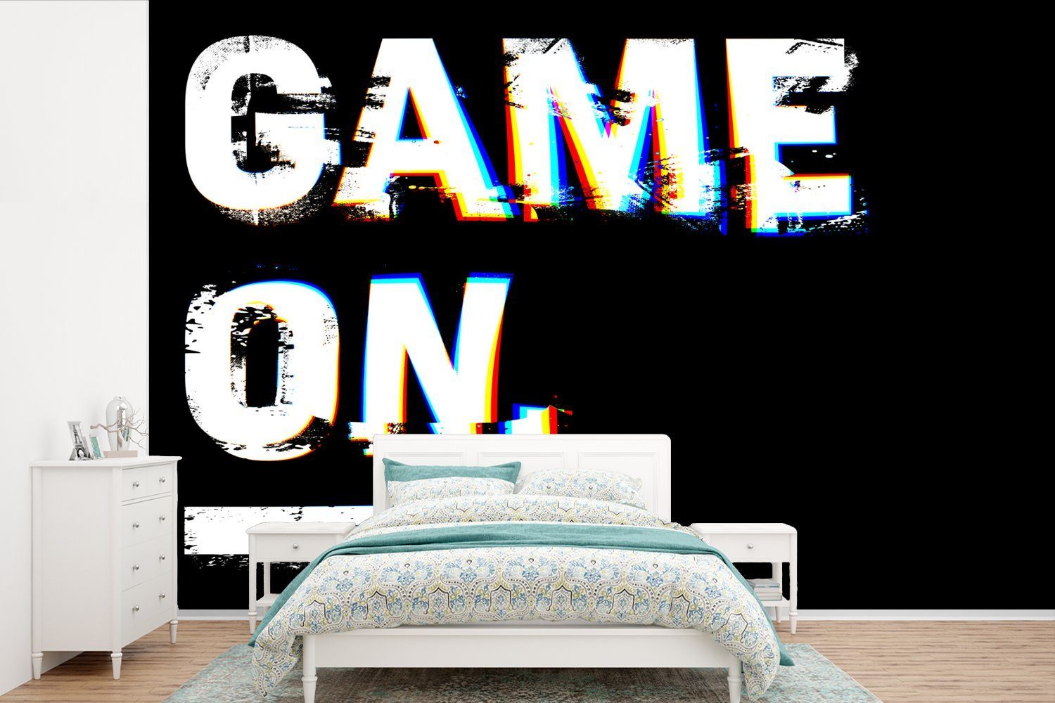 MuchoWow Fototapete Spiel - Zitate - Gamer, Matt, bedruckt, (6 St), Wallpaper für Wohnzimmer, Schlafzimmer, Kinderzimmer, Vinyl Tapete | Fototapeten