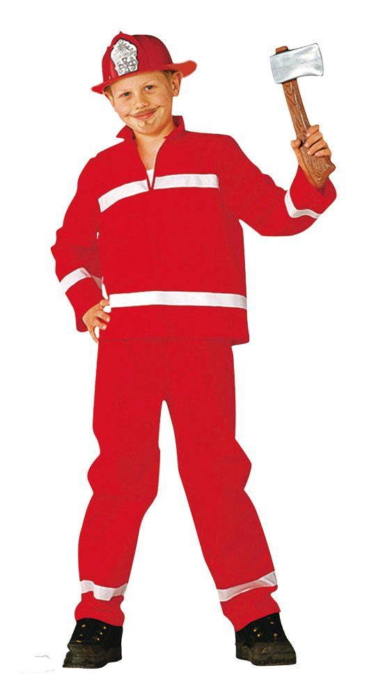 Karneval-Klamotten Kostüm Feuerwehrmann rot Jungen Feuerwehrkostüm 2 tlg., Kinderkostüm Komplettkostüm Karneval