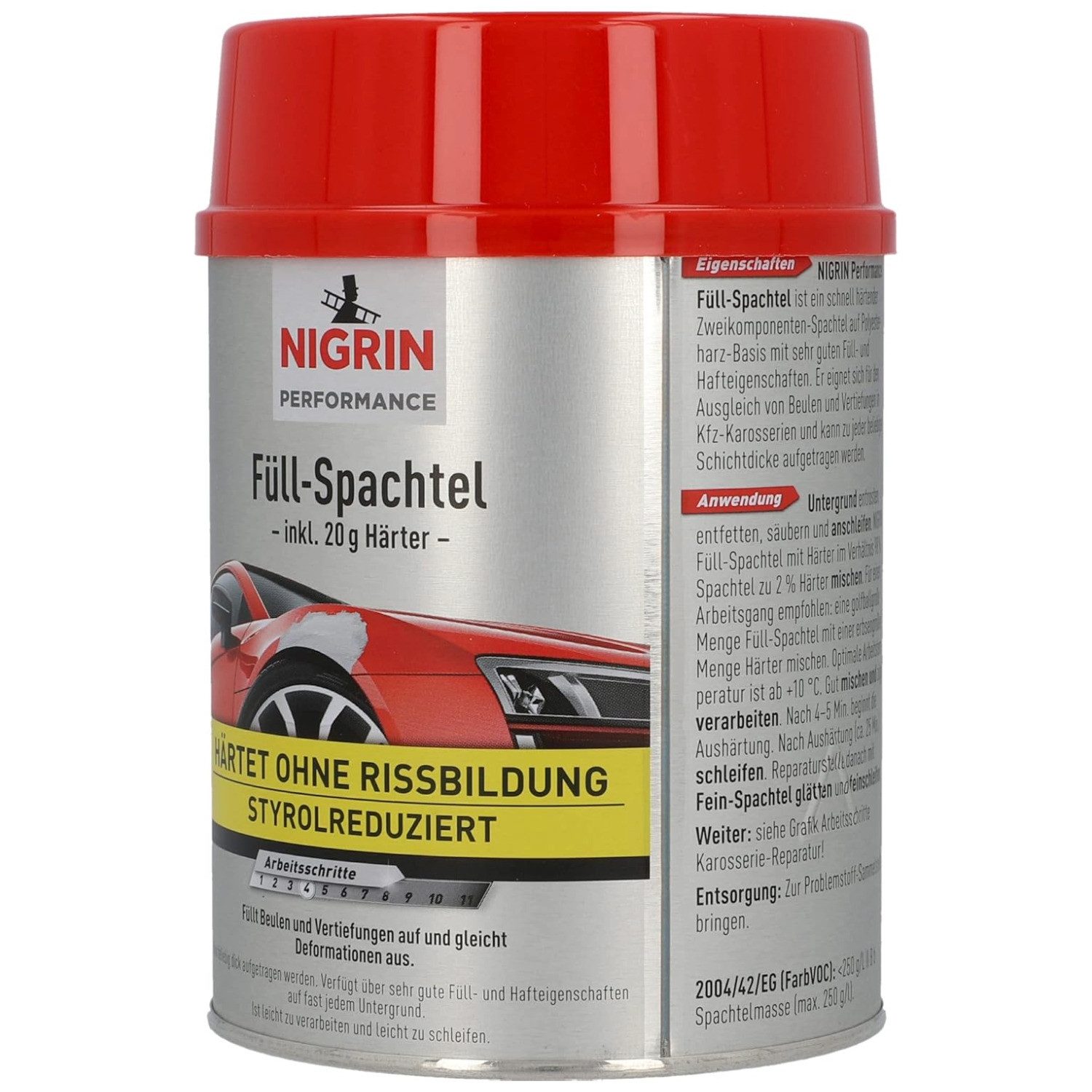 NIGRIN Spachtelmasse 2K Füll-Spachtel mit Härter 1kg Reparatur-Spachtel, 2K günstig online kaufen