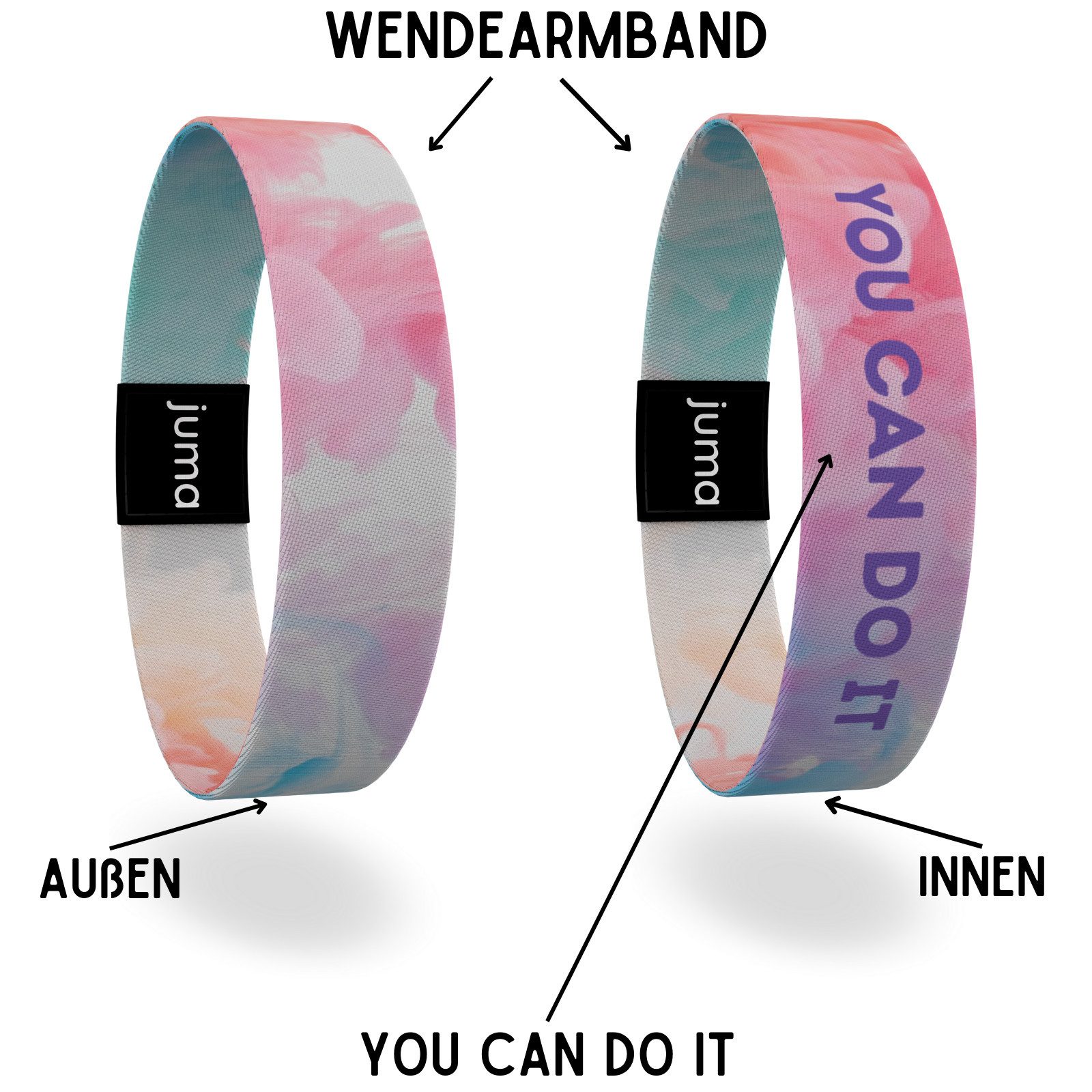 juma Armband glaubensband - Set Stärke - Motivations-Armbänder - Aus Stoff