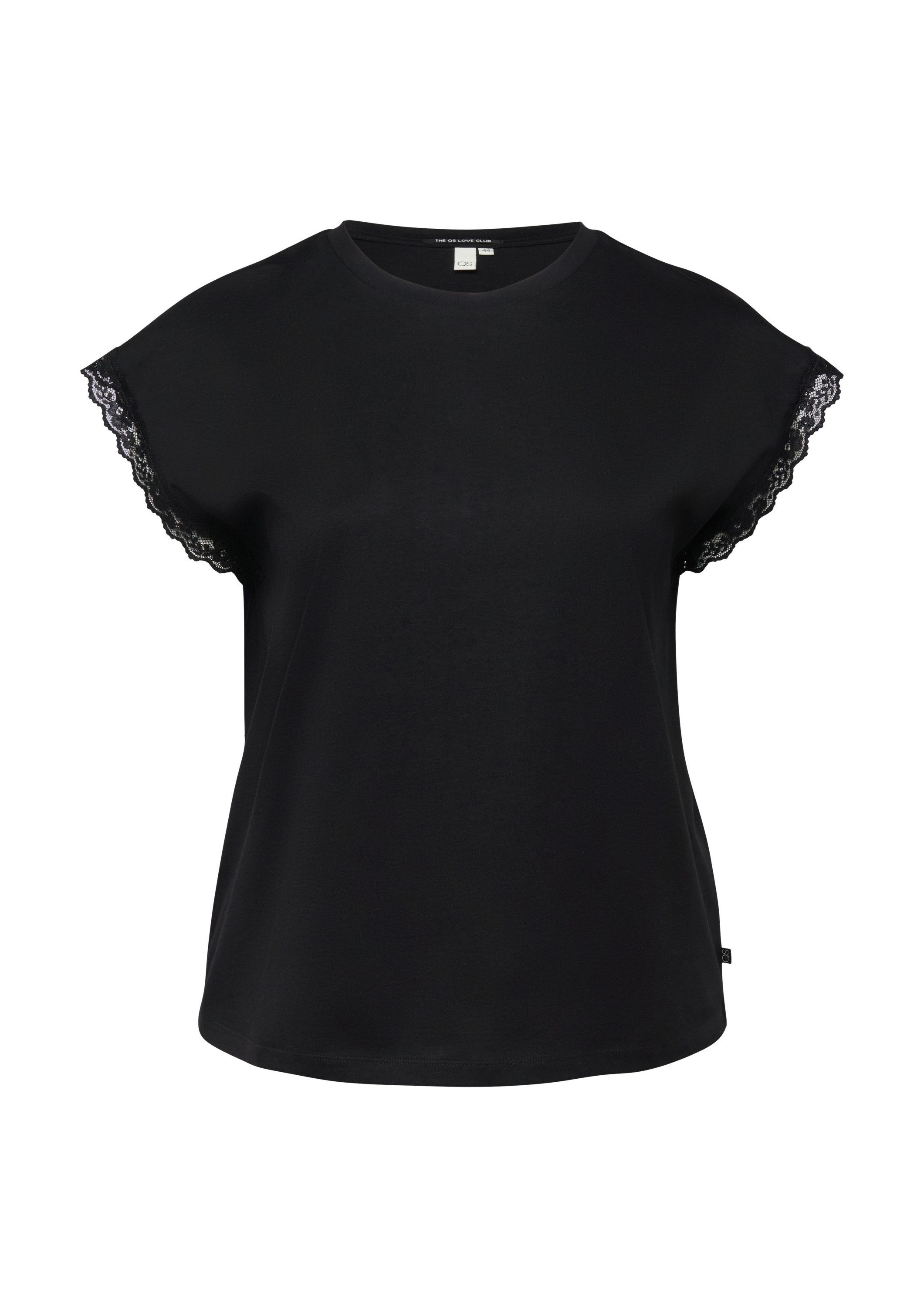 QS Sweatshirt T-Shirt Shirt mit Spitze günstig online kaufen