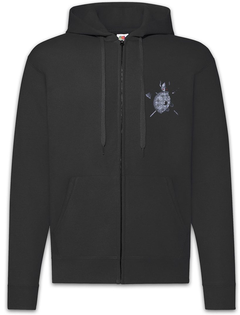 Urban Backwoods Sweatjacke Viking Warrior Zipper Hoodie Wikinger Sword Shield Celtic Triskel Thor (1-tlg) Odin Shirt Arsen Celtic