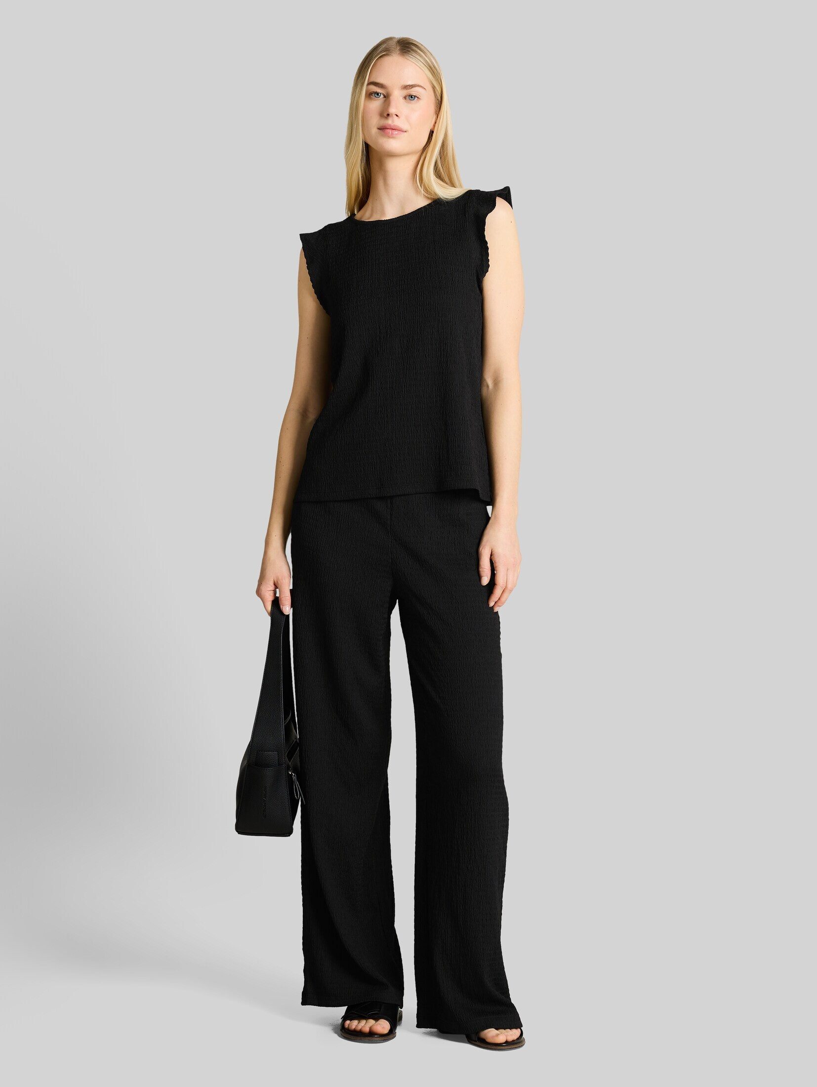 TOM TAILOR Denim Stoffhose Hosen & Chino Crinkle Wide Leg Hose