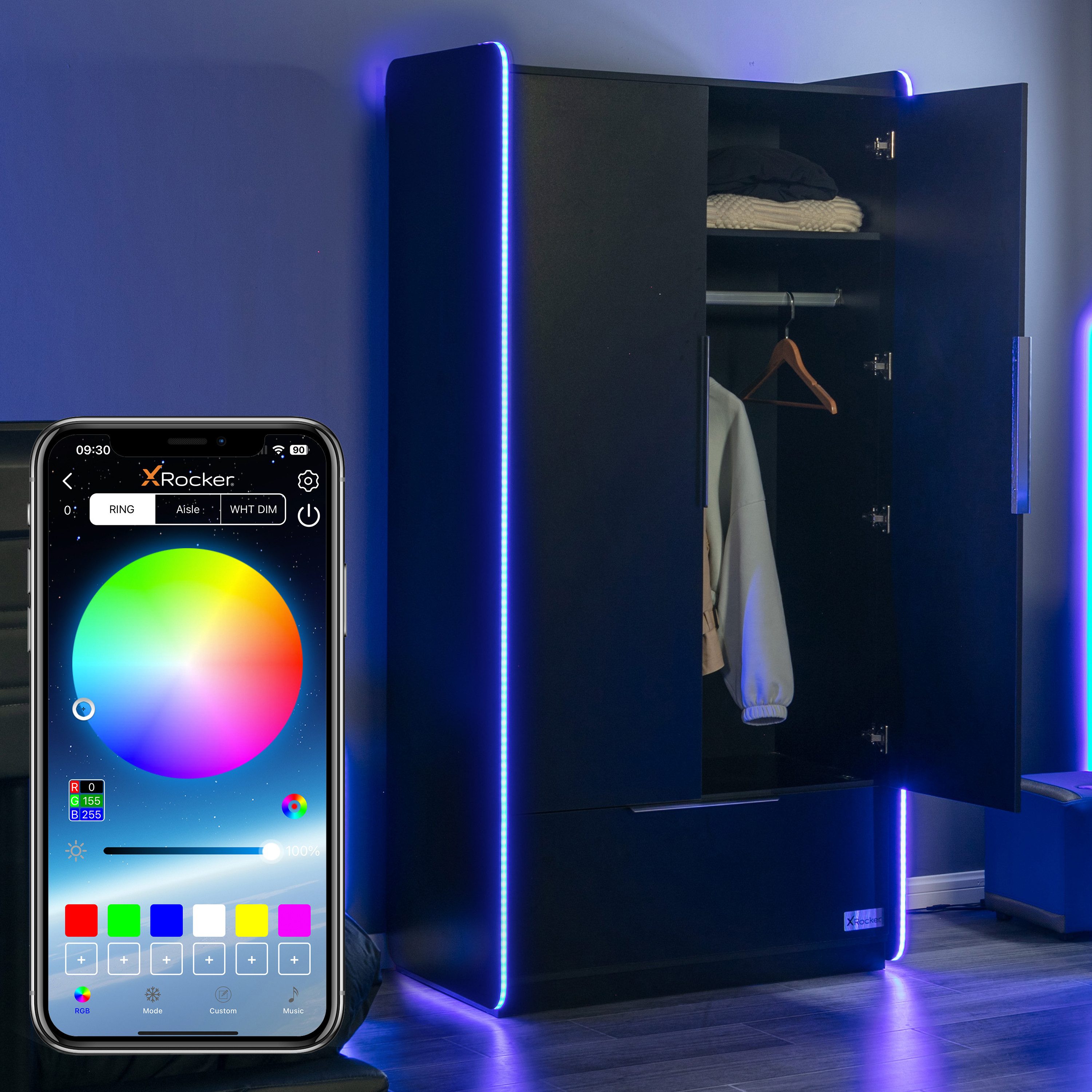 X Rocker Kleiderschrank Electra Gaming Kleiderschrank mit RGB-Beleuchtung & günstig online kaufen
