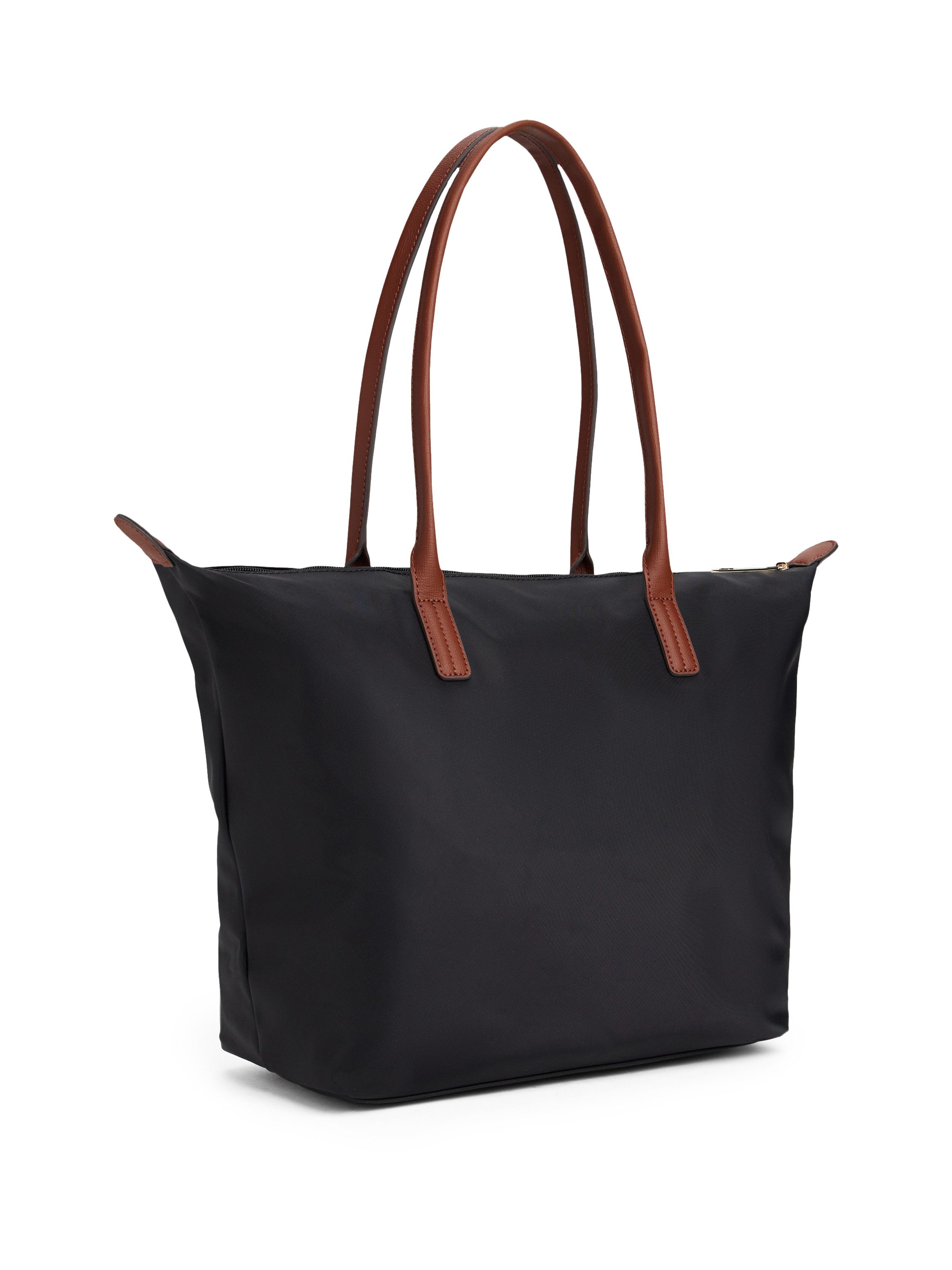 Tommy Hilfiger Tragetasche POPETTE TOTE, Damen Handtasche, Schultertasche mit kontrastfarbigen Henkeln