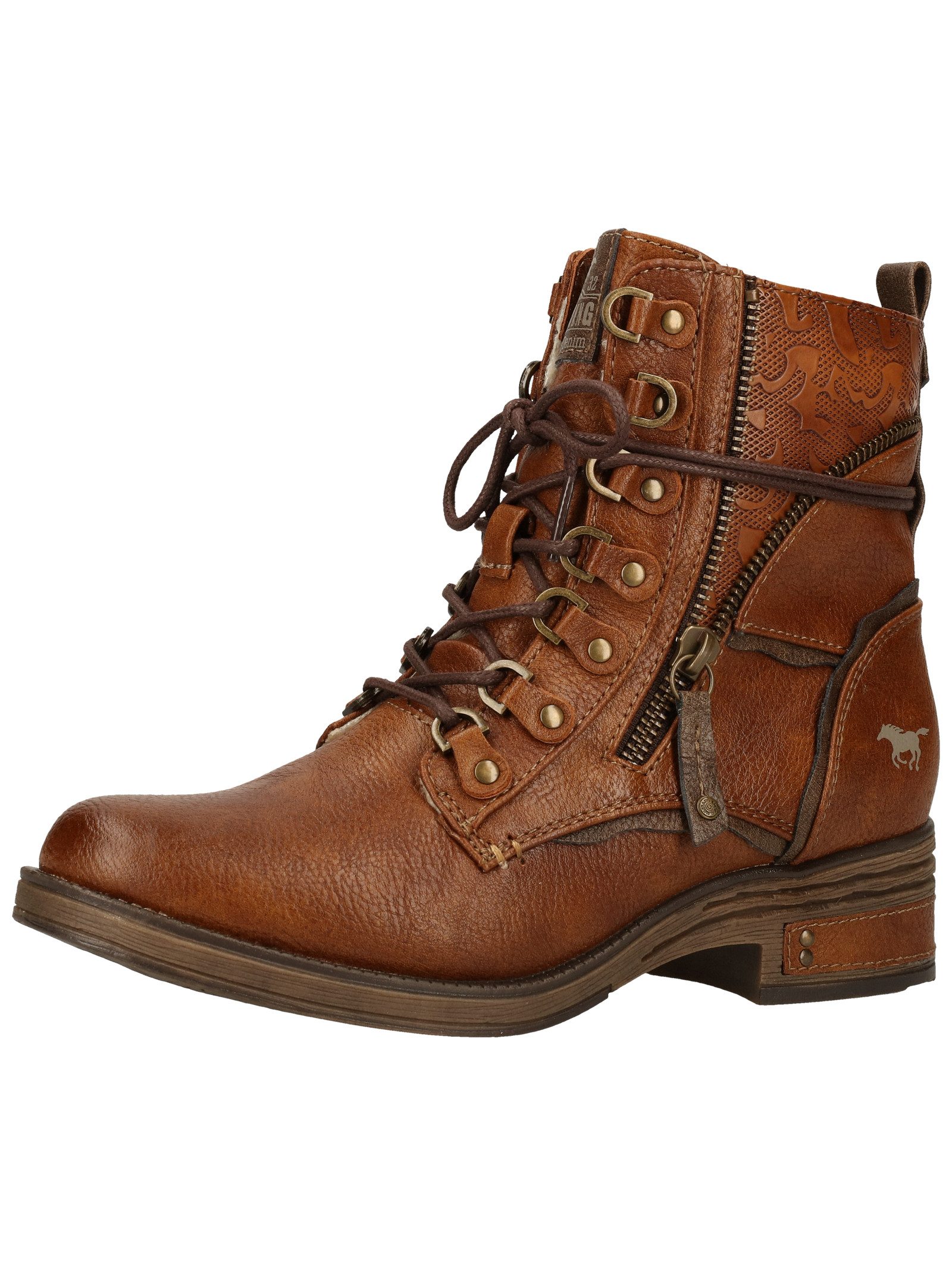 Stiefelette Lederimitat Schnürstiefelette
