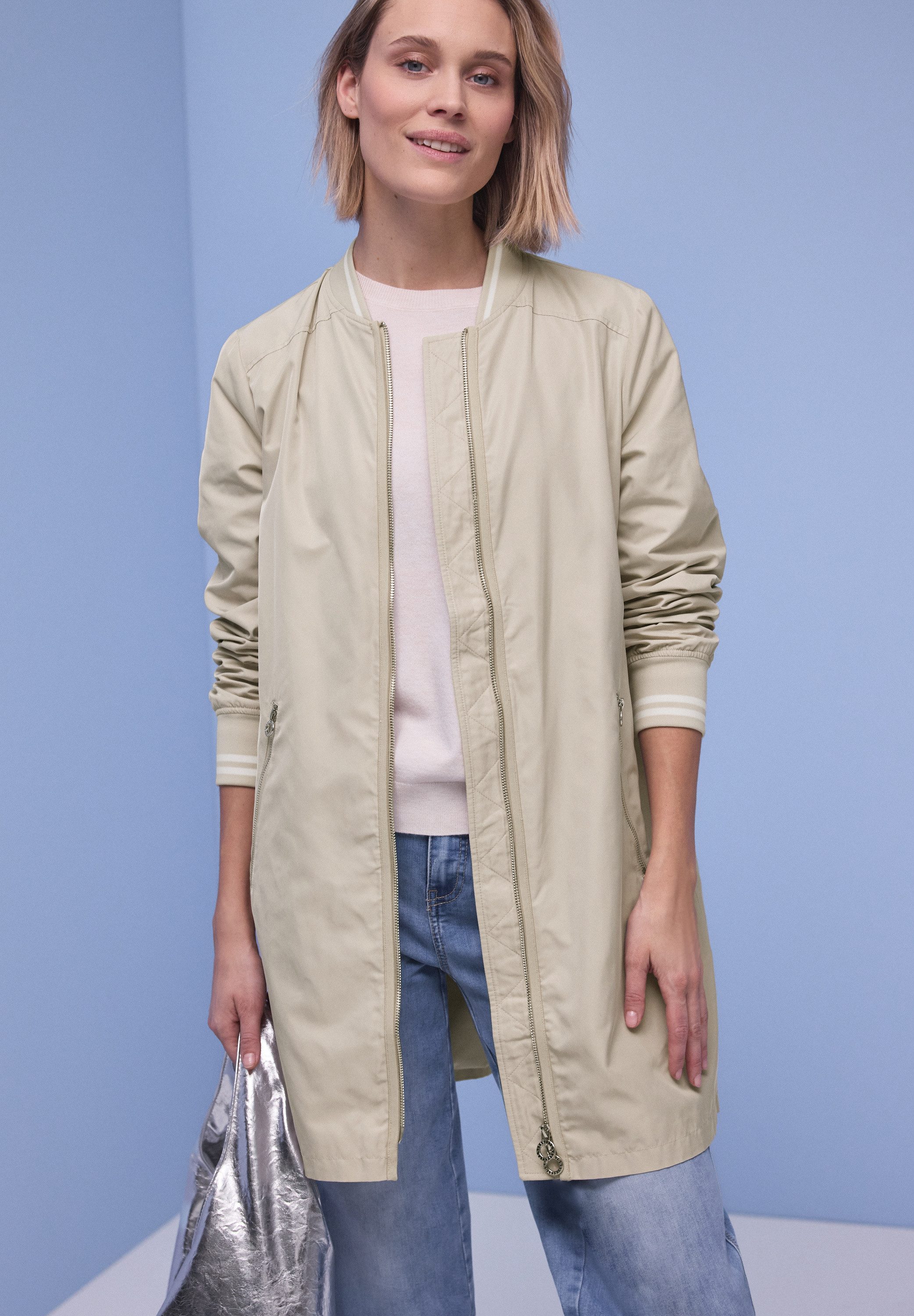 STREET ONE Langjacke bequeme Passform, 2‑Wege‑Reißverschluss günstig online kaufen