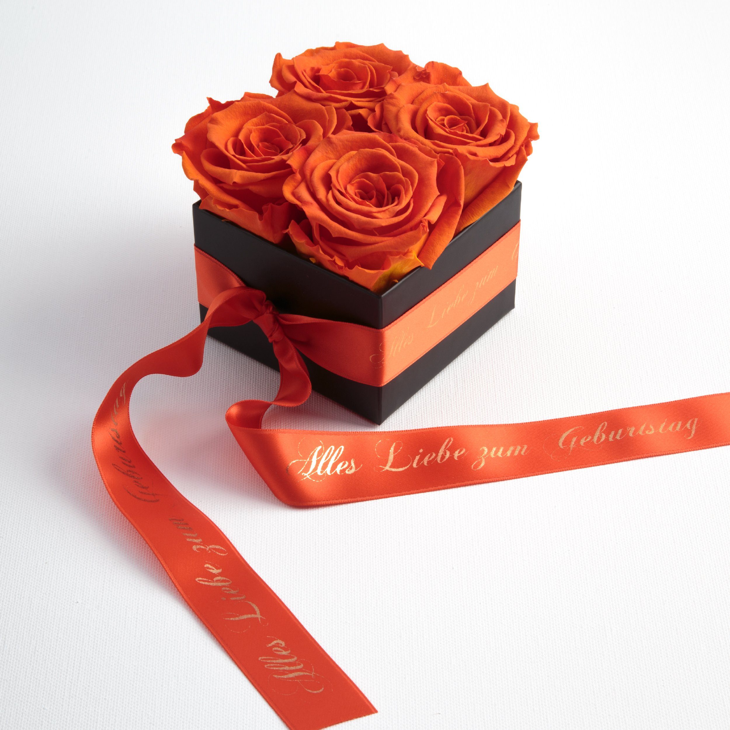 Geschenk Geburtstag Alles Orange Liebe zum konservierte für echte Heidelberg Rosen St), (1 Frauen SCHULZ ROSEMARIE Echte Rosen Rosenbox Dekoobjekt