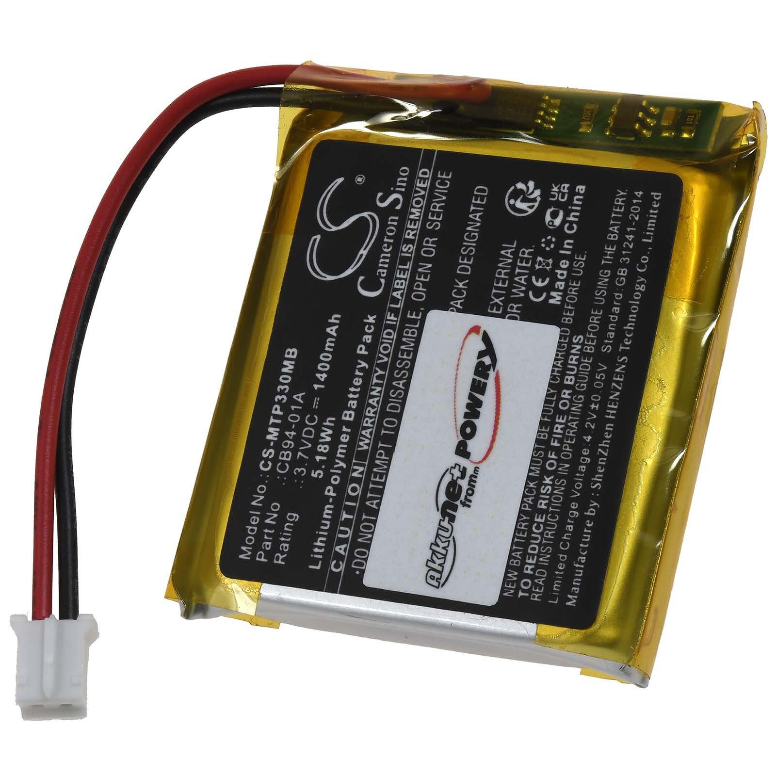 Powery Akku für Motorola MBP36 Akku 1400 mAh (3.7 V)