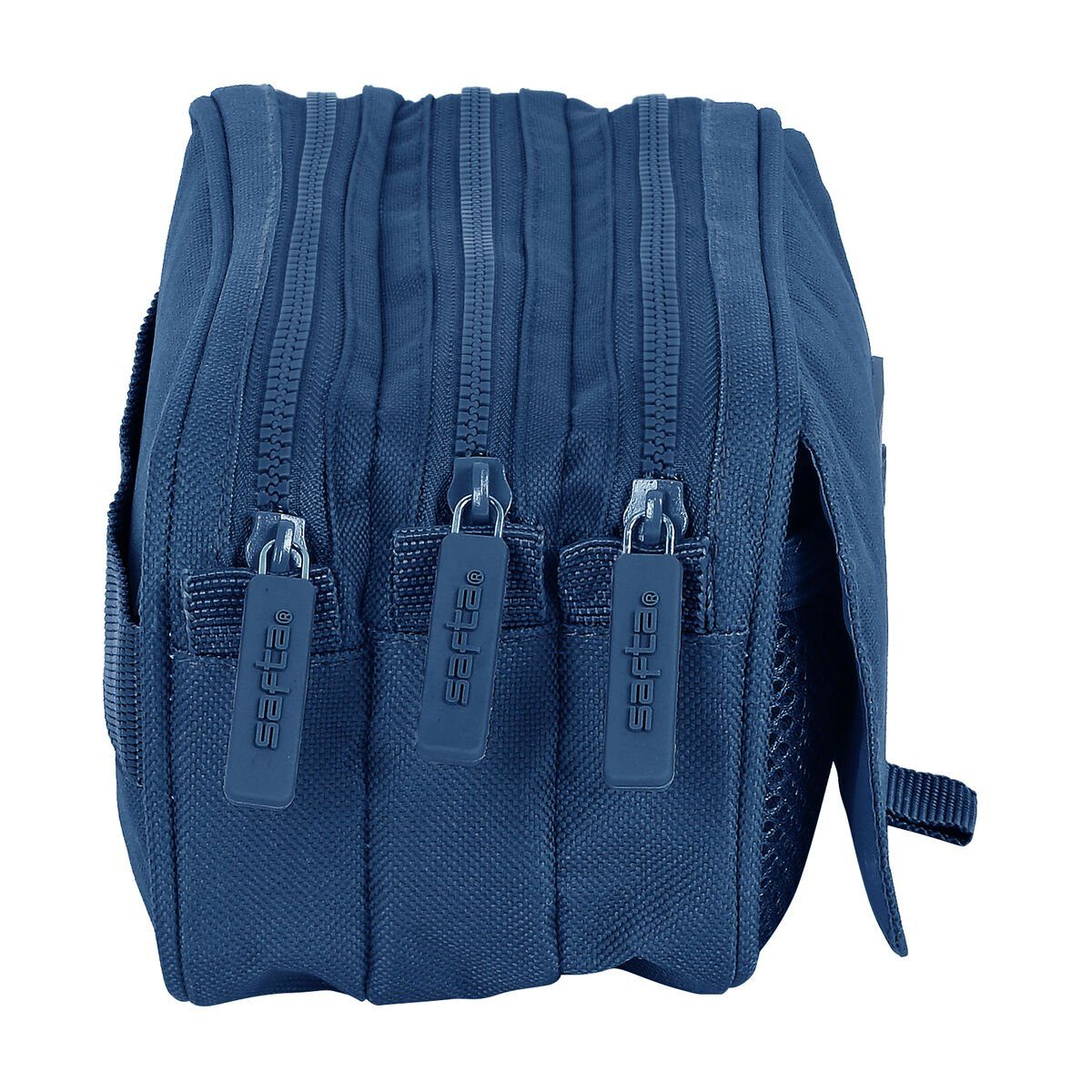 safta Federtasche Safta Dreifaches Mehrzweck-Etui Marineblau 21,5x10x8 cm für Schule und