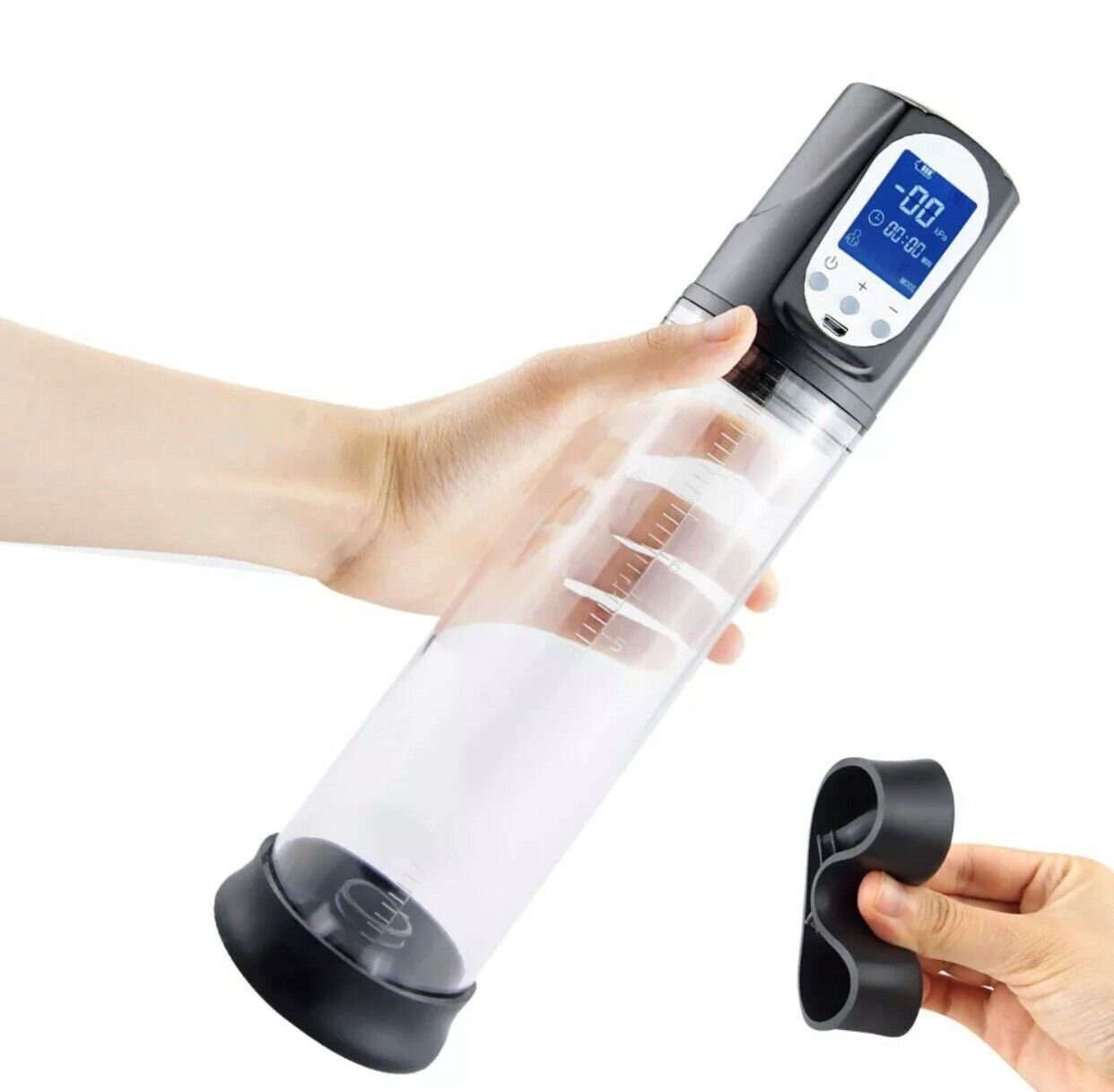 denu-shop Elektrische USB Digital Penisvergrößerung Masturbator Automatische Pumpe Penispumpe Aufladbar Impotenzhilfe,