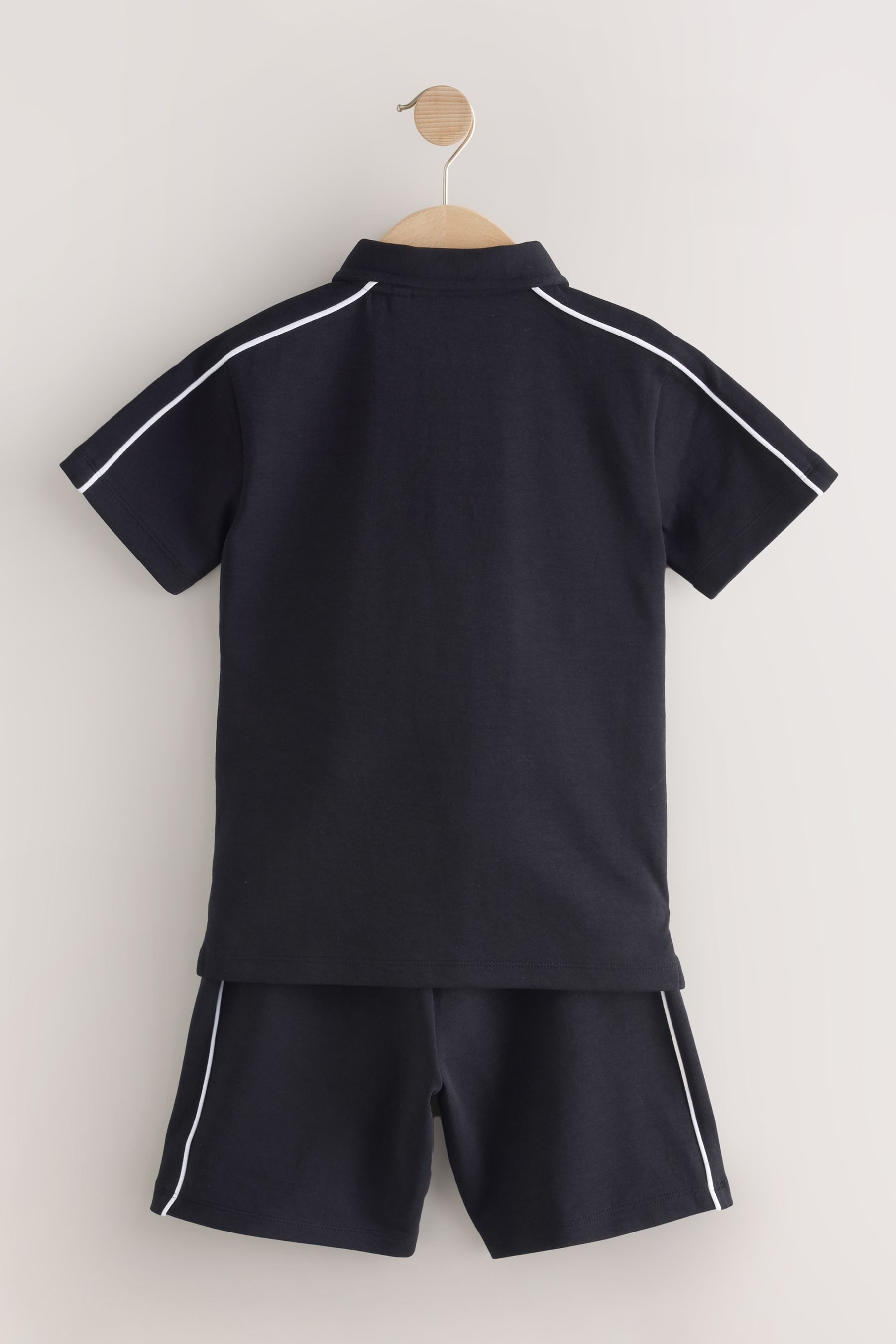 Next Shirt & Shorts Polohemd mit RV-Kragen und Shorts im Set (2-tlg)