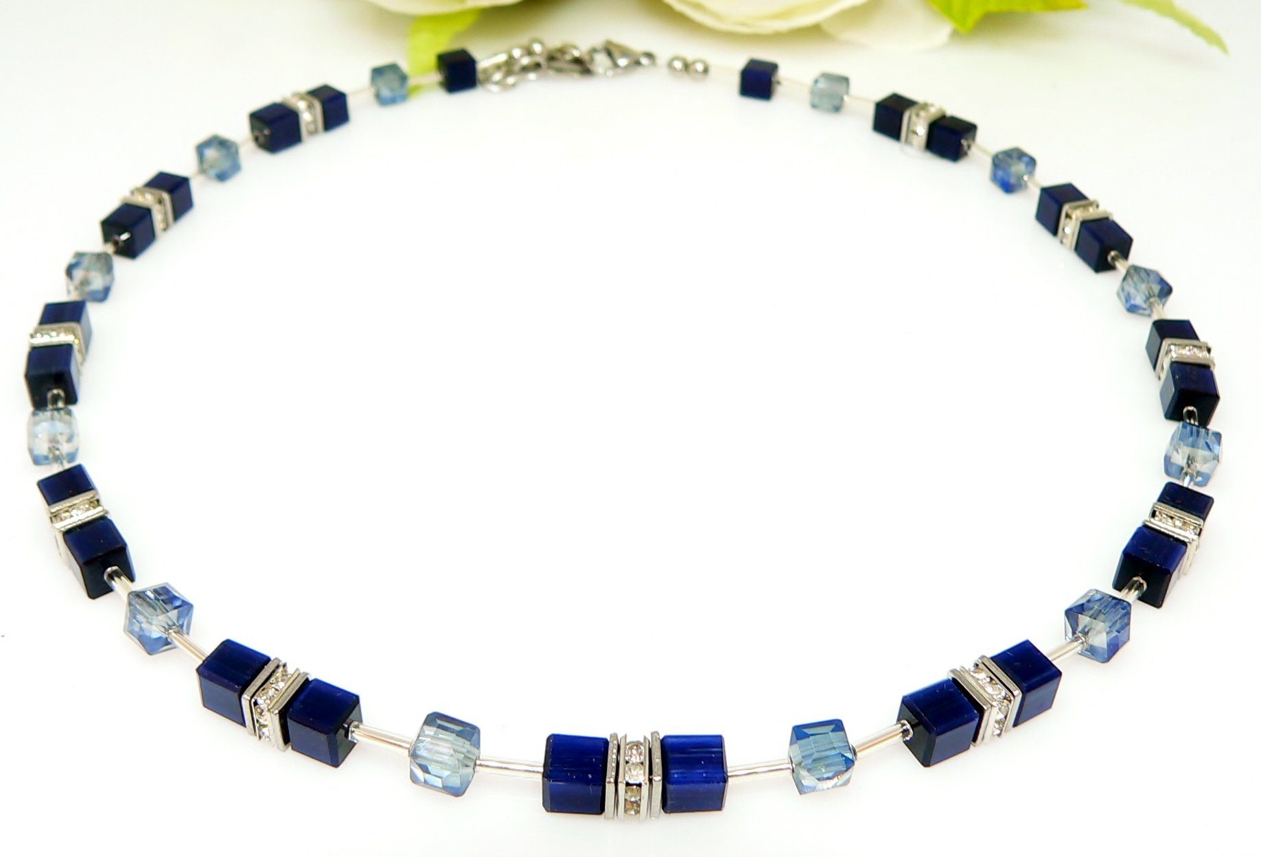 traumschmuck Collier 540 Collier Halskette Cube Cat Eye Kristallglas facett günstig online kaufen