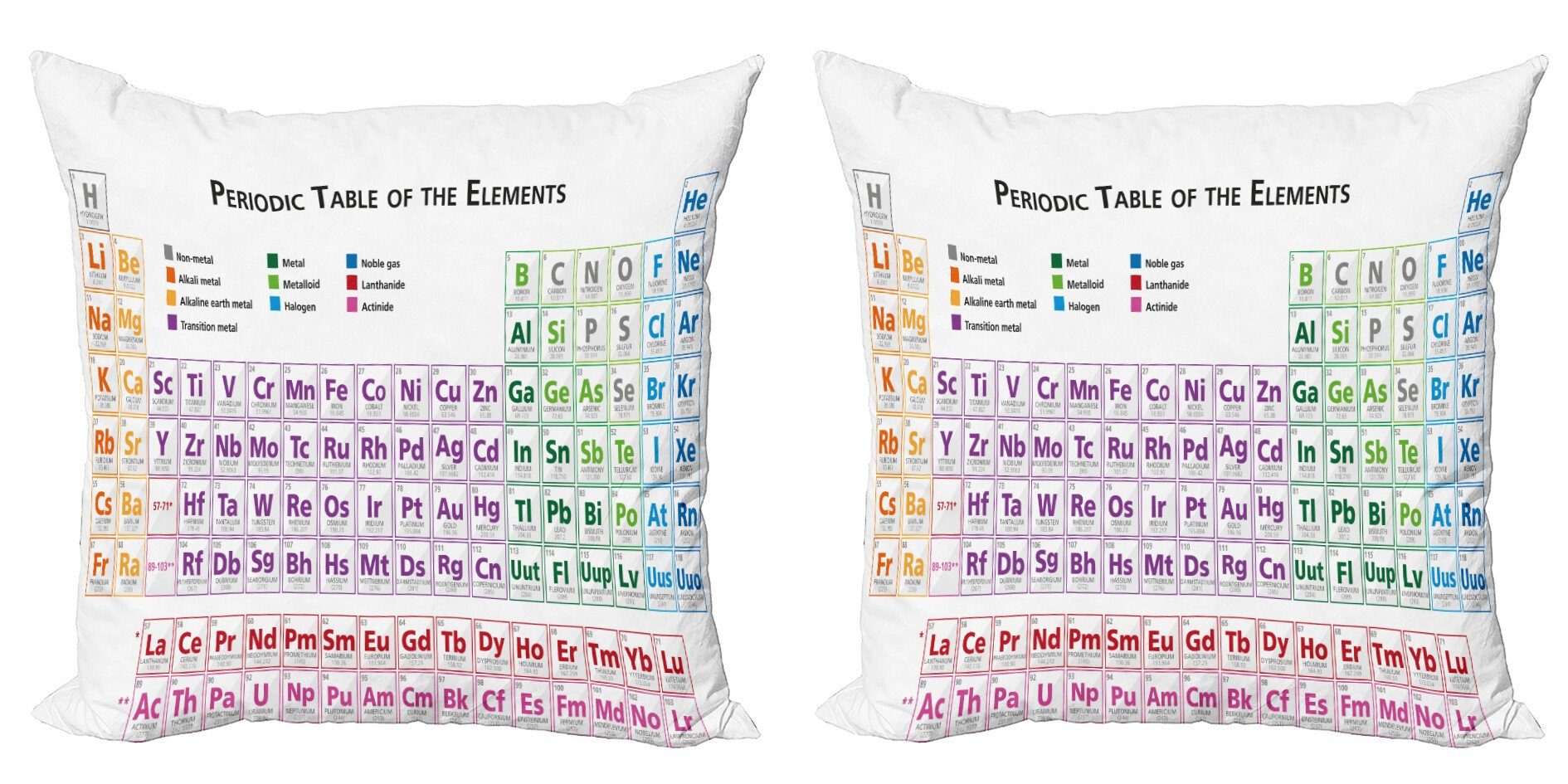 Kissenbezüge Modern Accent Doppelseitiger Digitaldruck, Abakuhaus (2 Stück), Wissenschaft Chemie Primary Table