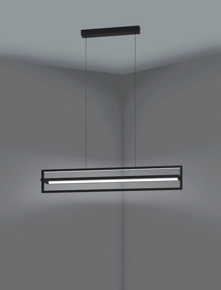EGLO Hängeleuchte SIBERIA, LED fest integriert, warmweiß - kaltweiß,  Hängeleuchte in schwarz aus Stahl - 34W - warmweiß - kaltweiß