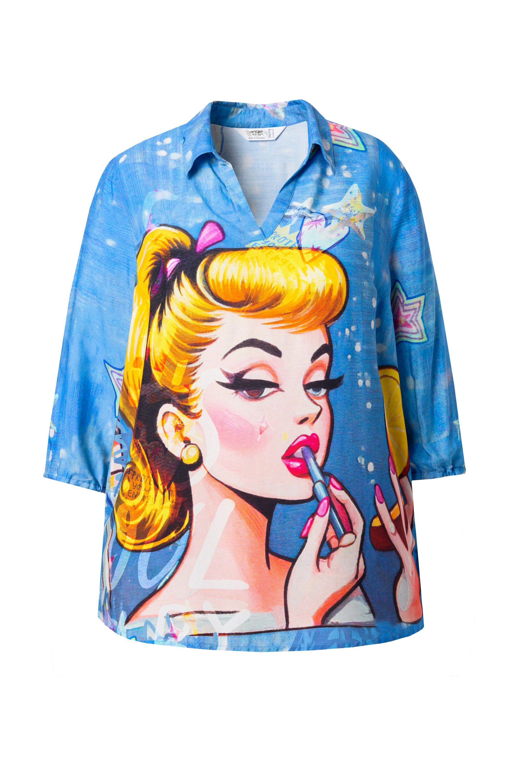 Angel of Style Tunika Tunika A-Linie PopArt Muster Langarm