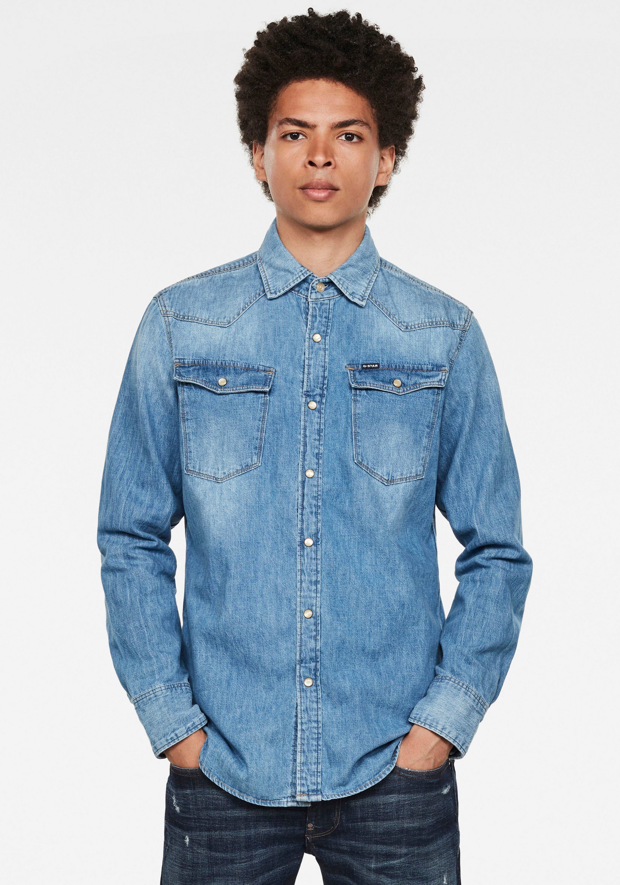 g star raw denim shirt