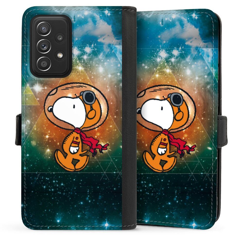DeinDesign Handyhülle Snoopy Astronaut Offizielles Lizenzprodukt, Samsung Galaxy A52s 5G Hülle Handy Flip Case Wallet Cover