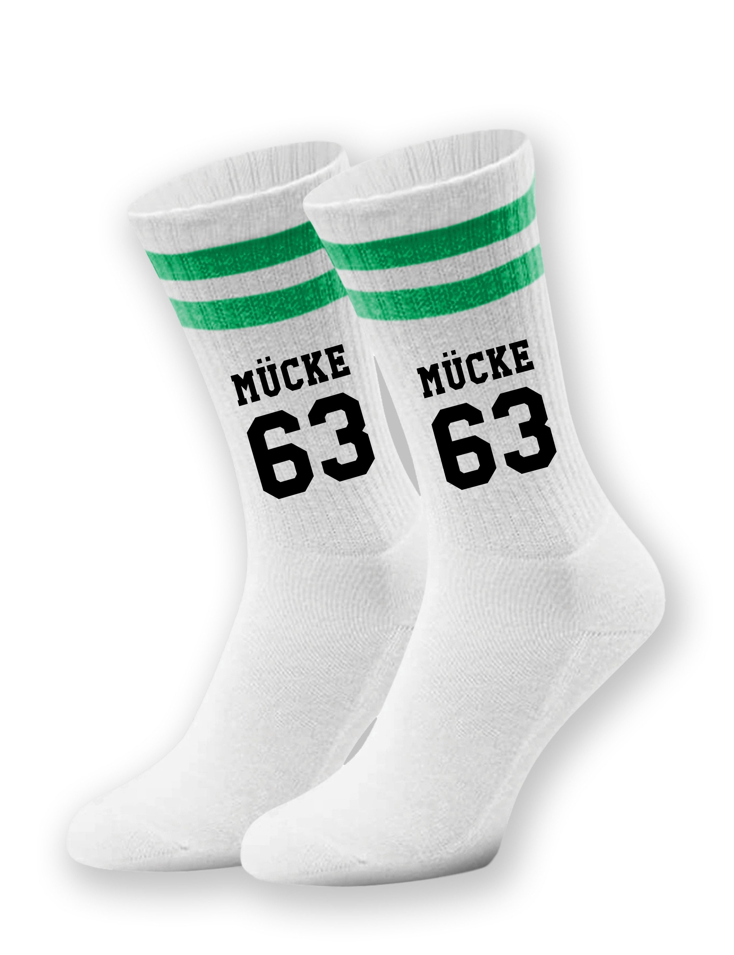 Youth Designz Tennissocken Unisex Socken "Mücke 63" Retro Aufdruck lustig Geschenk Statement mit verstärkter Verse und Zehenbereich
