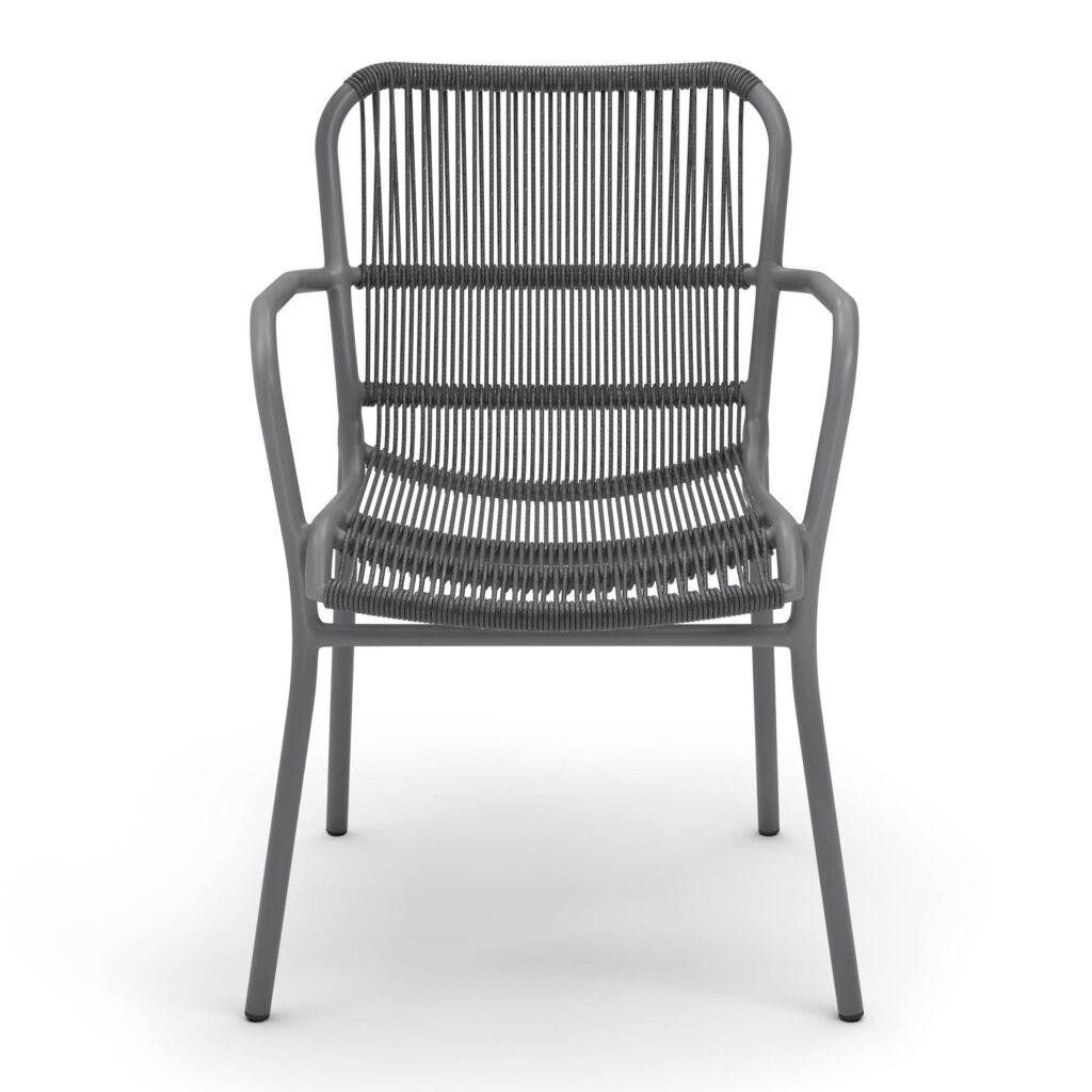 Natur24 Gartenstuhl Ives 2er Set Stühle Aluminium Rope Anthrazit 66 x 56 x 86 cm