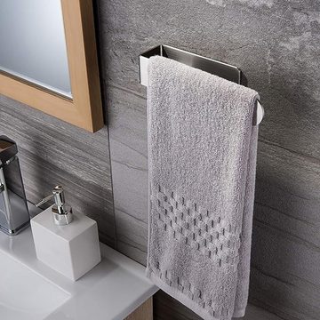 BlauCoastal Handtuchhaken Handtuchhalter ohne Bohren, Badezimmer, (Handtuchhalter aus Edelstahl zum Kleben für Bad und Küche), Handtuchhalter Wand gebürstet (23 cm)