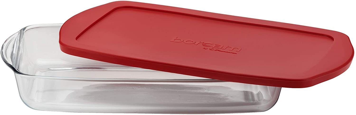 Pasabahce Auflaufform Pasabahce 59124 Auflaufform mit Deckel aus Glas 40 x 25cm~4 Liter