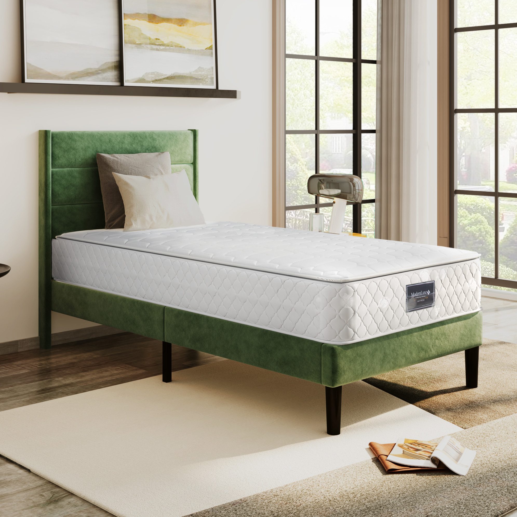 Federkernmatratze 7 Zonen Kaltschaum Matratze, Taschenfederker, 90/140/160x200cm, IDEASY, (komfortable Doppelmatratze, Härtegrad H3, 25cm Höhe), Erwachsenenmatratze mit gestepptem Mikrofaserbezug