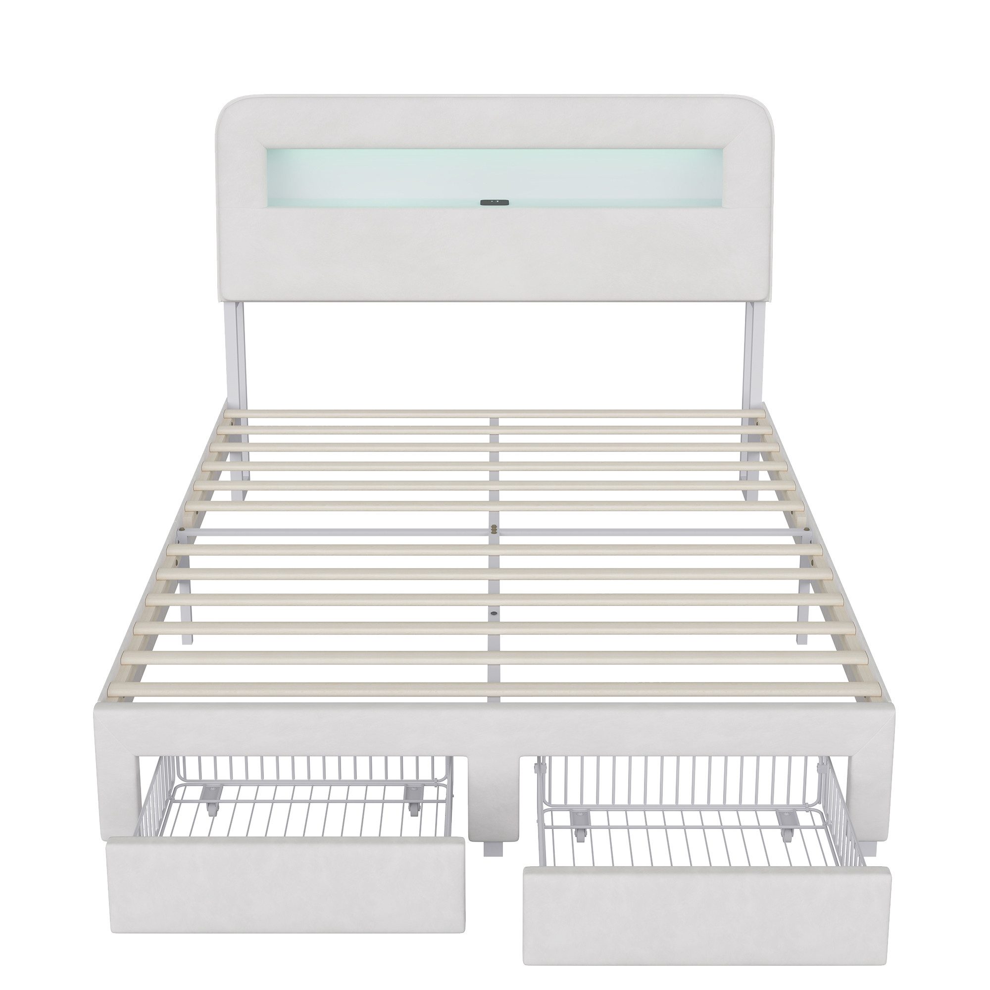 PXloue Stauraumbett Polsterbett mit Stauraum (Doppelbett 140x200 cm (USB-La günstig online kaufen