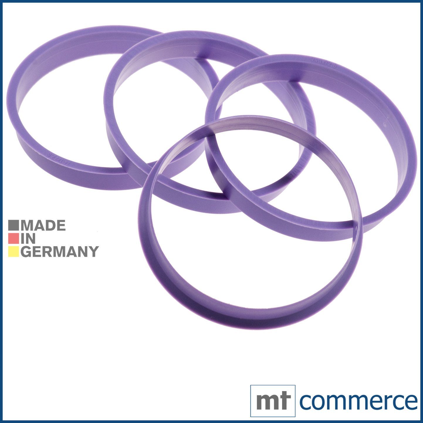 RKC Reifenstift 4X Zentrierringe lila Felgen Ringe Made in Germany, Maße: 74,1 x 72,6 mm