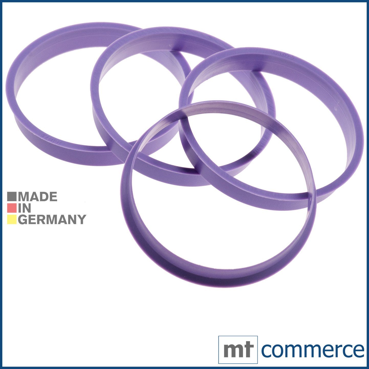 BRANDT AUTOMOTIVE Reifenstift 4X Zentrierringe lila Felgen Ringe Made in Germany, Maße: 74,1 x 72,6 mm