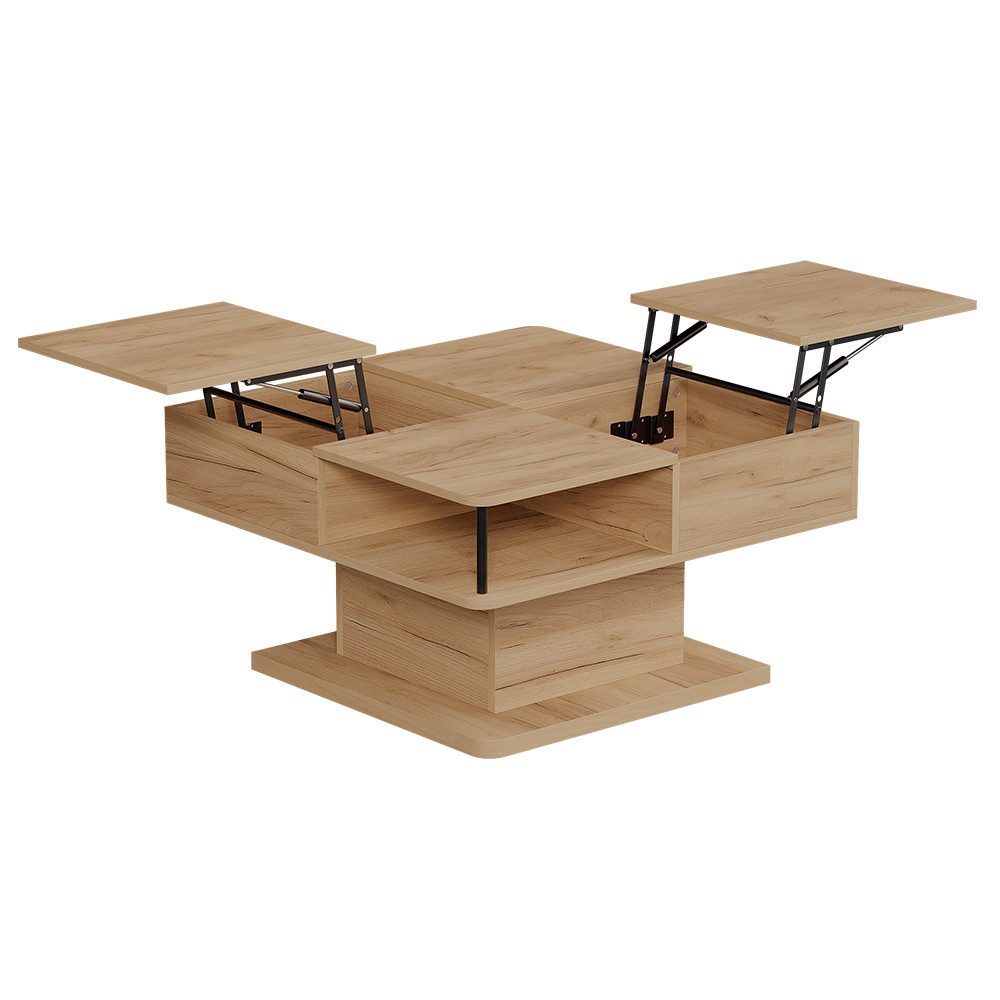 Vicco Couchtisch Movira, Goldkraft Eiche, 80 x 45 cm mit Staufächern (1-St)