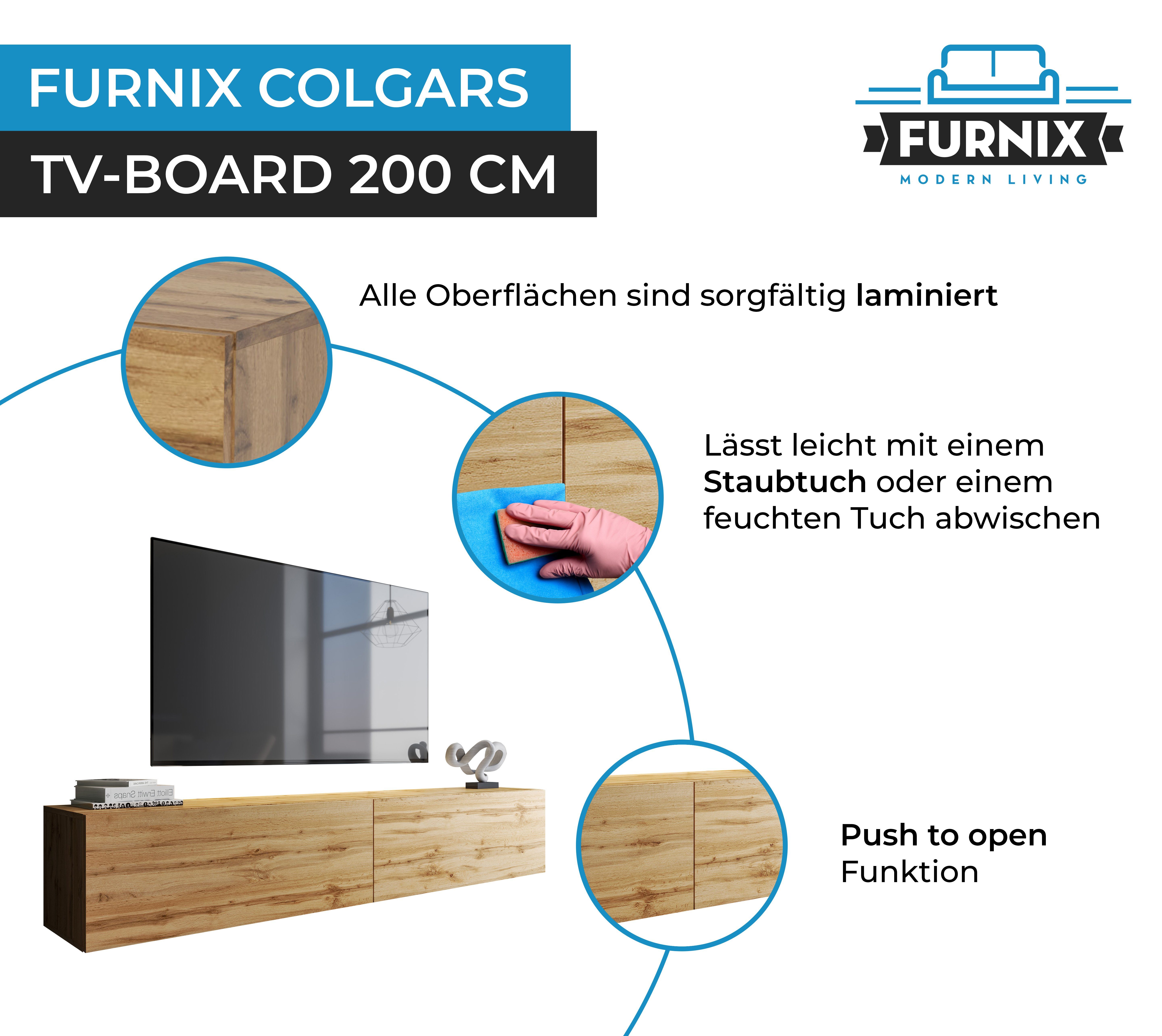 Furnix TV-Schrank Hängendes x Wotan RTV-Schrank Lowboard Wandmontage H36 x COLGARS B200 M9 cm, T37